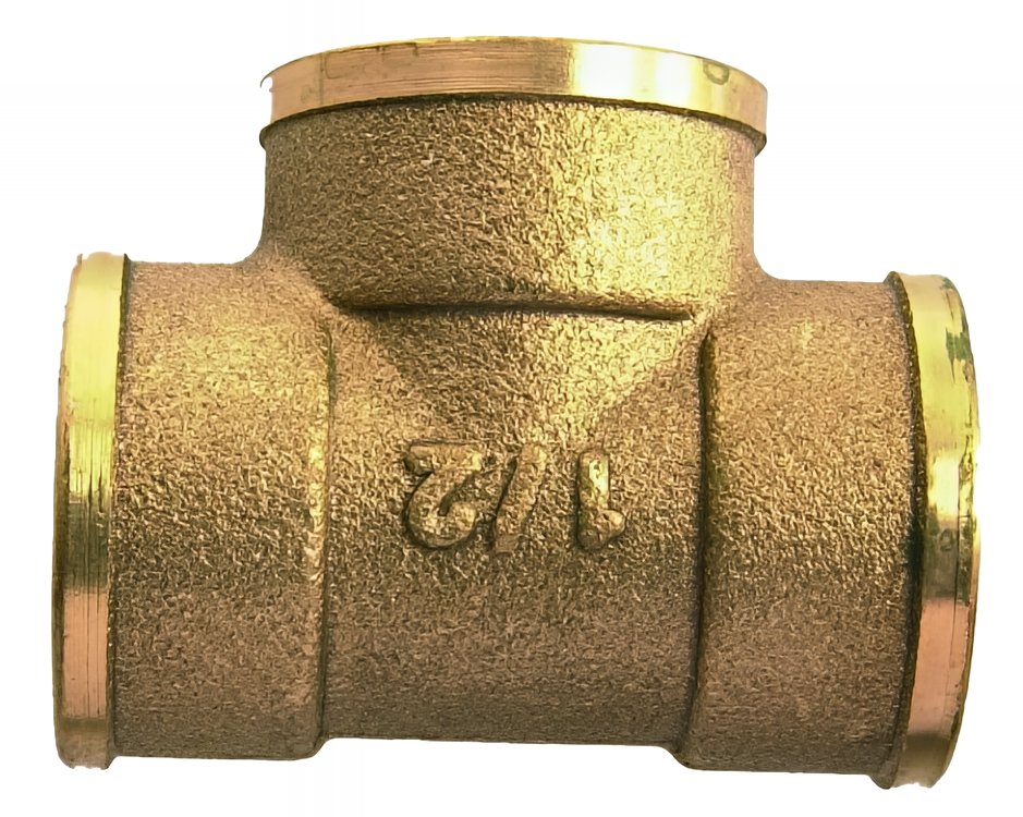 PACK de 10 Tes laiton femelle a visser egaux diamètre 3/8" (12x17)