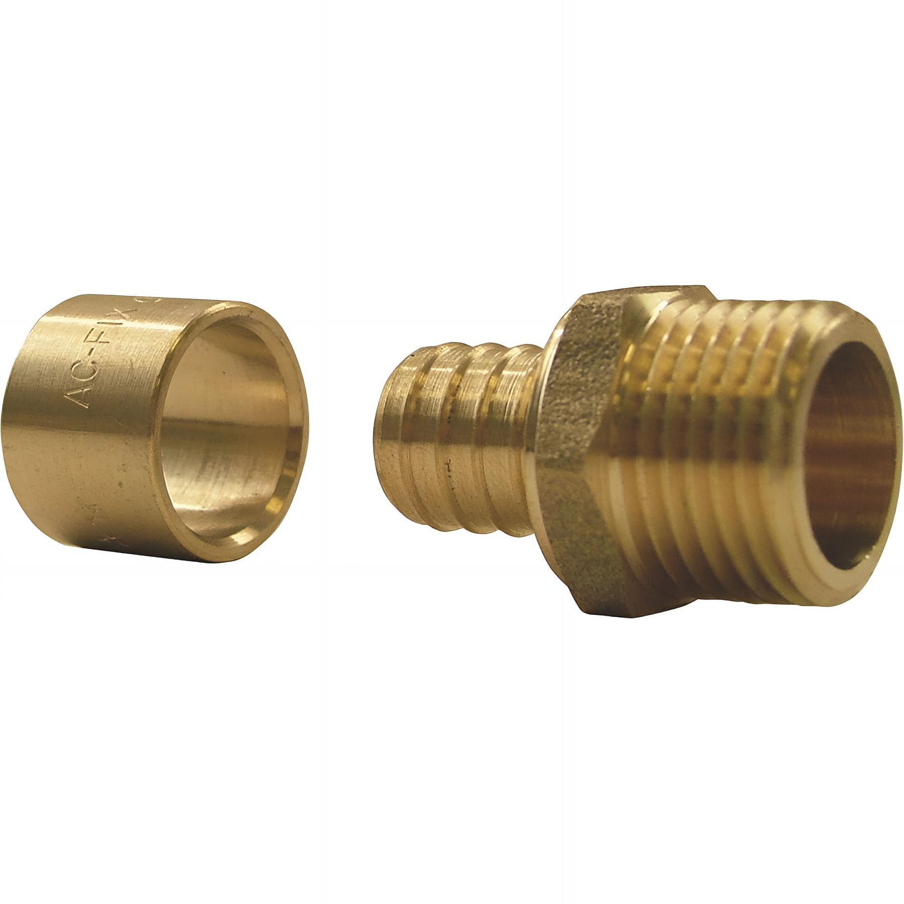 PACK de 10 raccords a glissement tout laiton pour tube PER diamètre 16 male diamètre 3/8" (12x17)