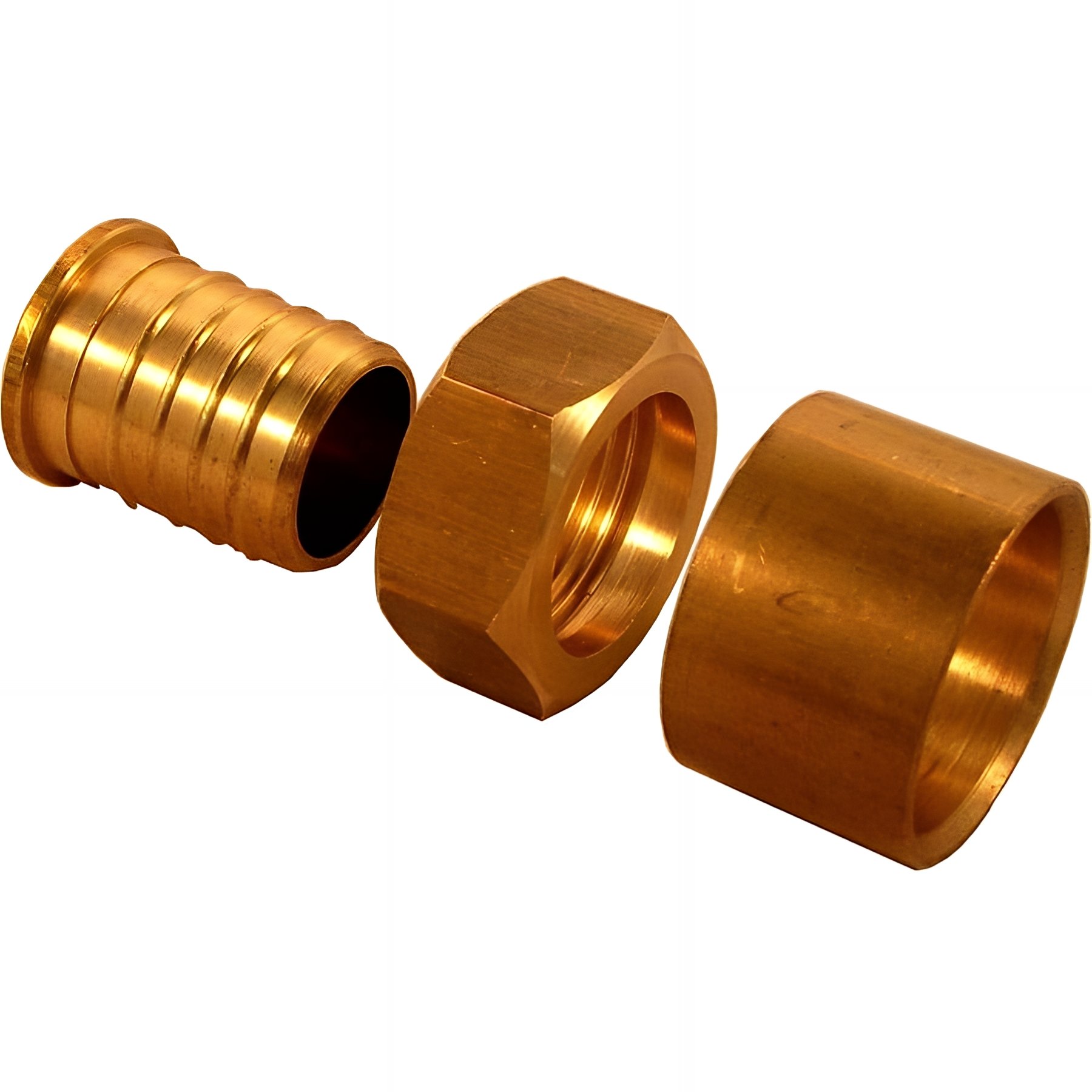 PACK de 10 raccords a glissement tout laiton pour tube PER diamètre 25 ecrou libre femelle diamètre 3/4" (20x27)