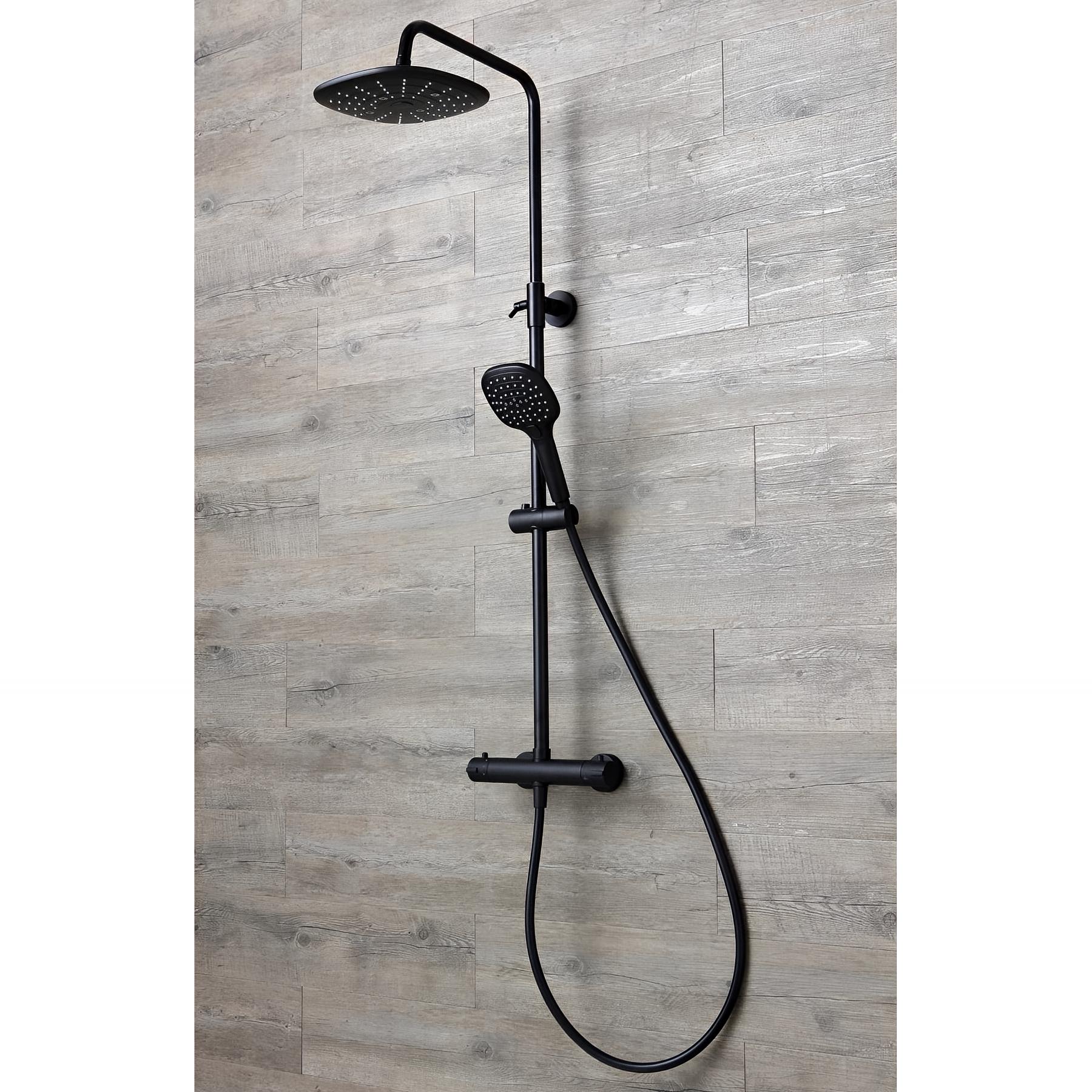 Colonne de douche aquafactory thermostatique inox noir