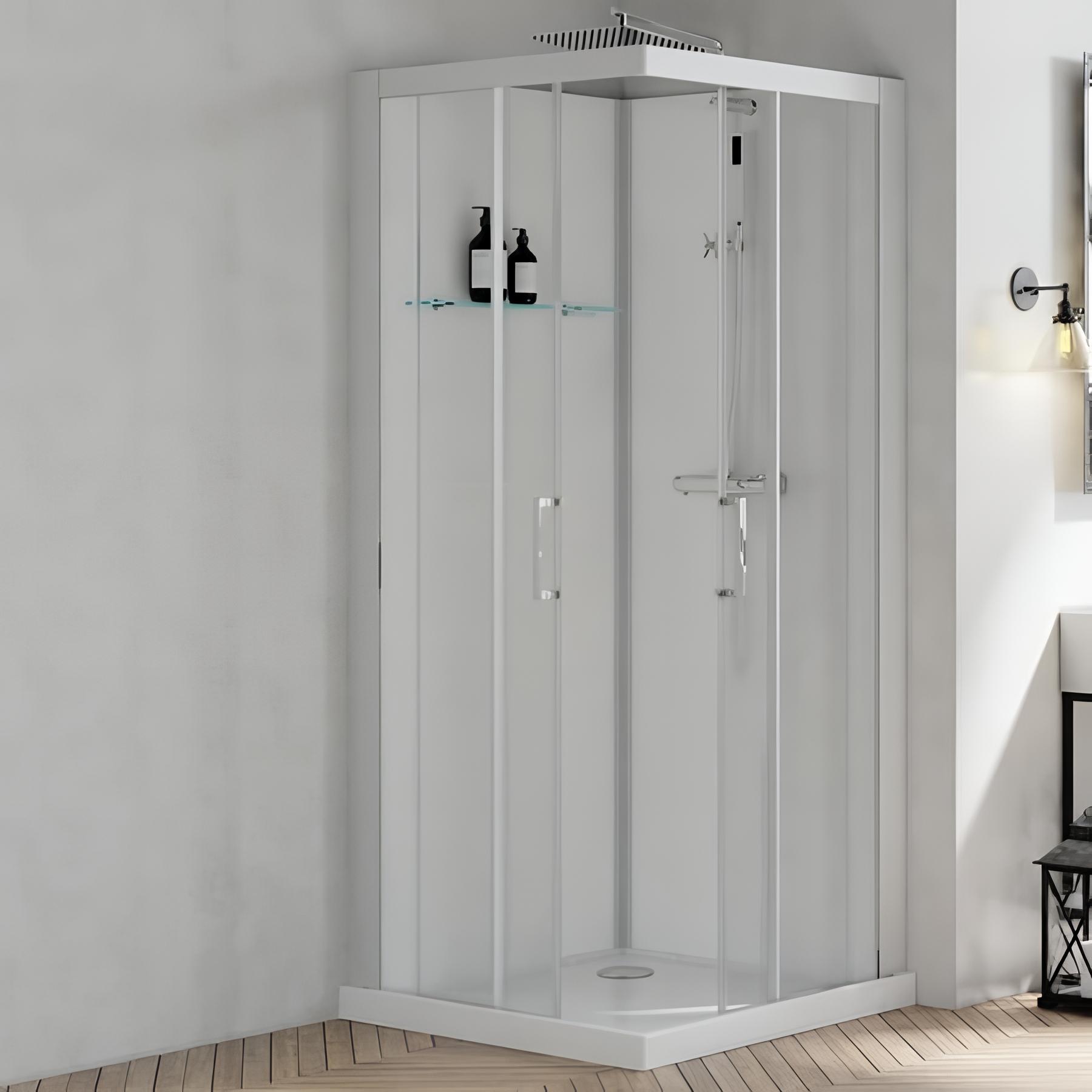 Cabine de douche brooklyn carrée portes coulissantes 90x90cm