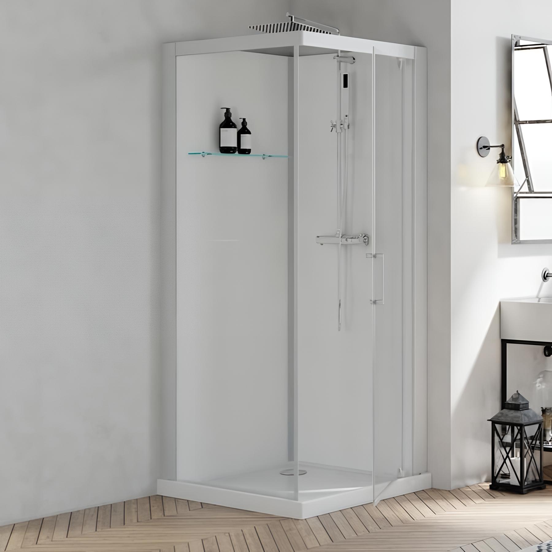 Cabine de douche brooklyn rectangulaire porte pivotante 90x90cm
