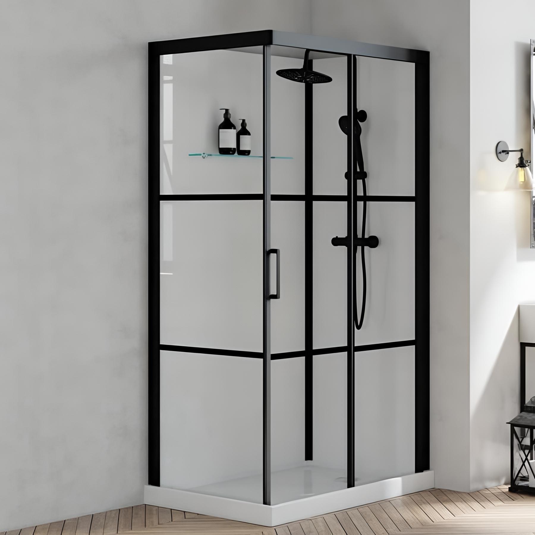 Cabine de douche brooklyn factory rectangulaire porte coulissante 110x80cm