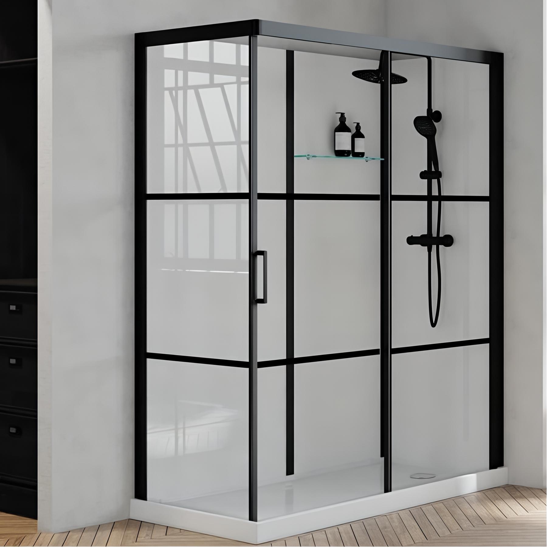 Cabine de douche brooklyn factory rectangulaire porte coulissante 160x80cm