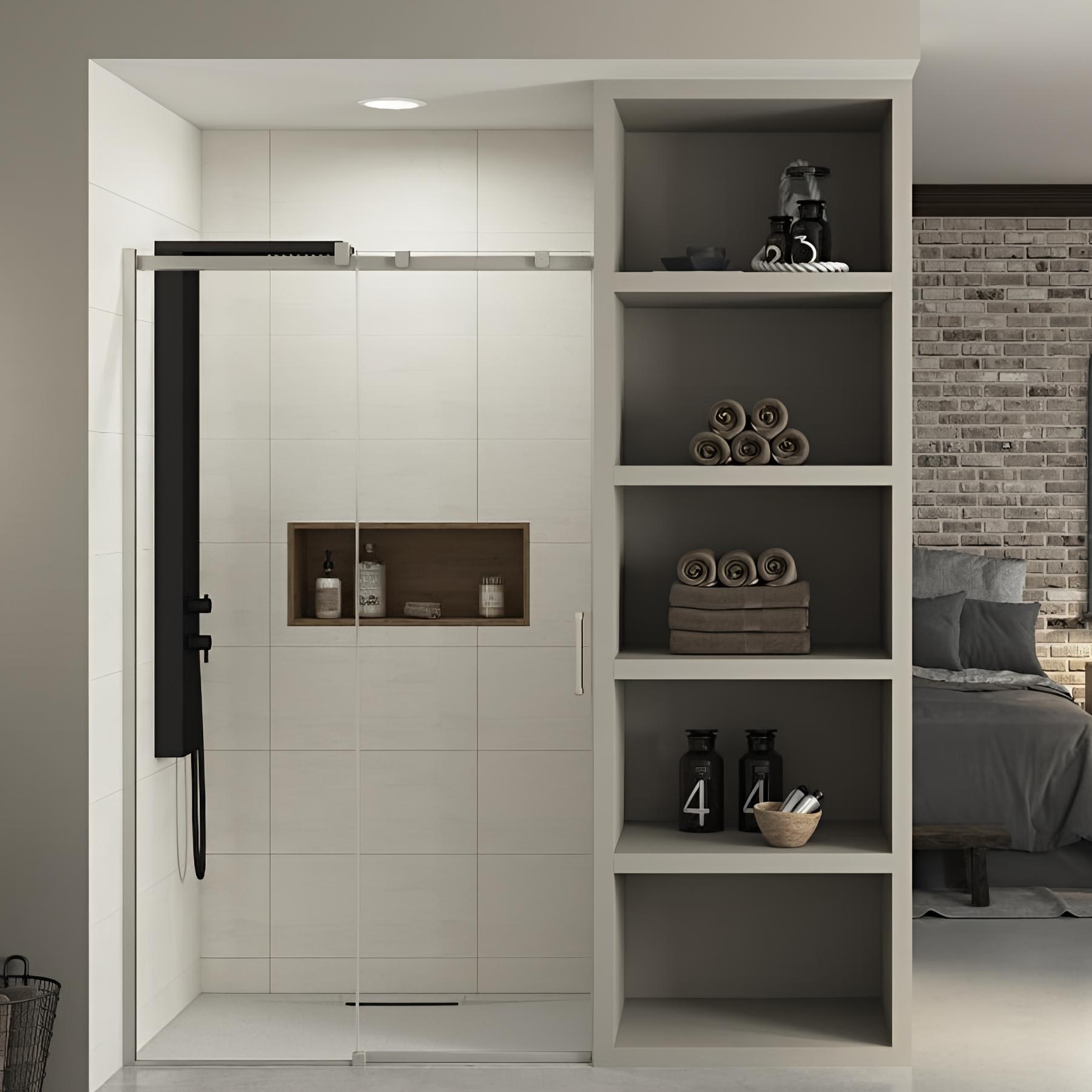 Porte de douche ekinox c + f partie fixe à gauche 140 cm