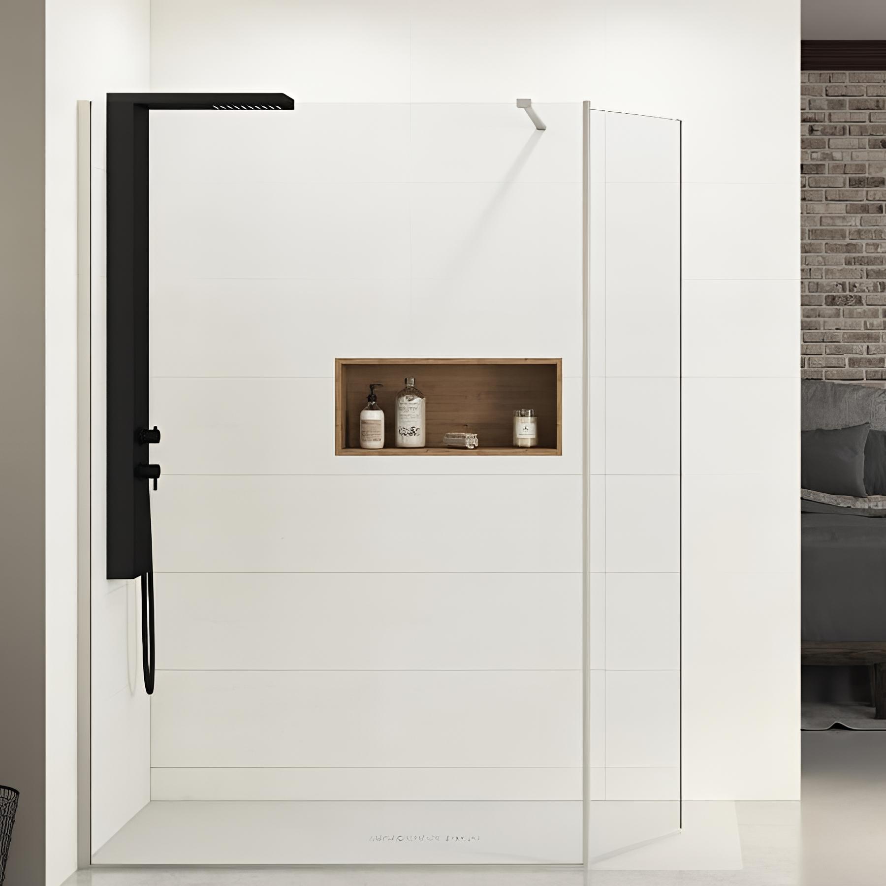 Paroi de douche ekinox duo profilé inox brossé 120 + 45 cm