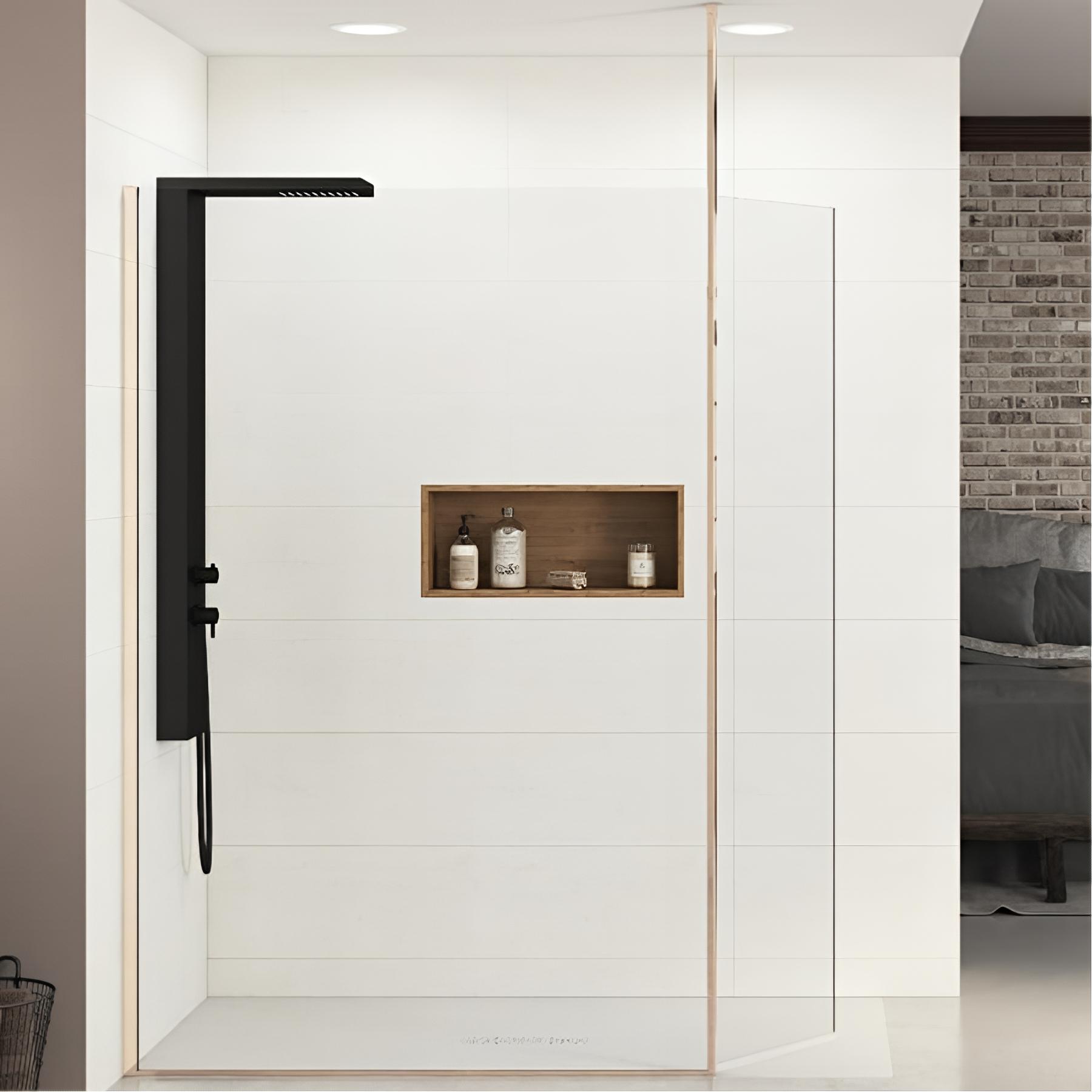 Paroi de douche ekinox duo profilé cuivre 120 + 45 cm