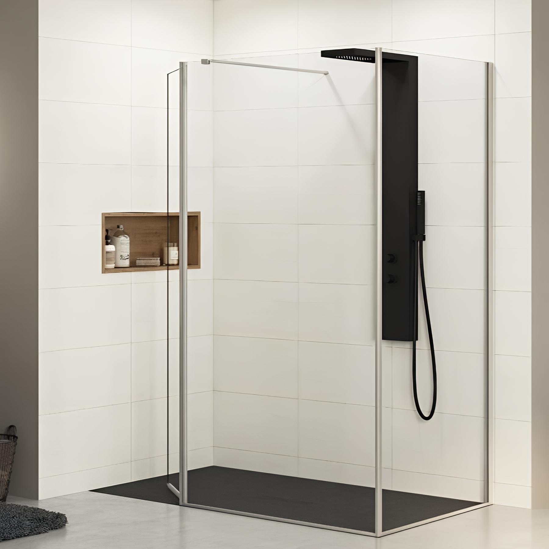 Paroi de douche ekinox+ renvoi d'angle profilé inox brossé 70 cm