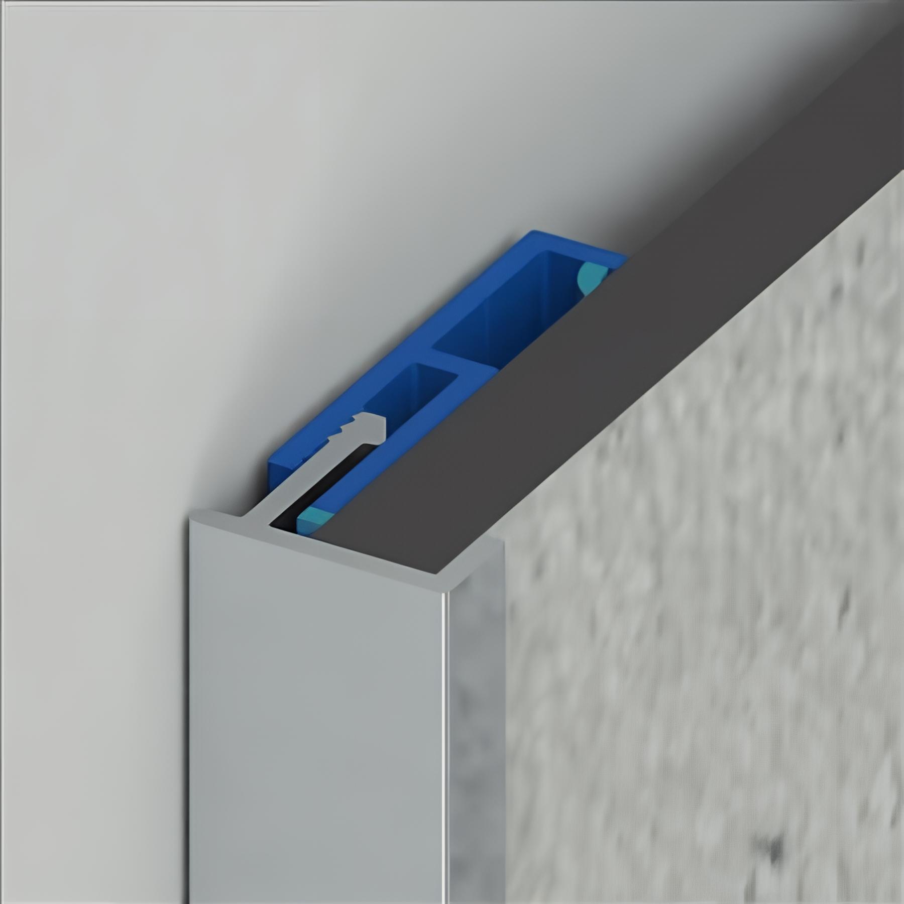 Lot de 2 profilés en u kinewall start 216 cm argent brillant