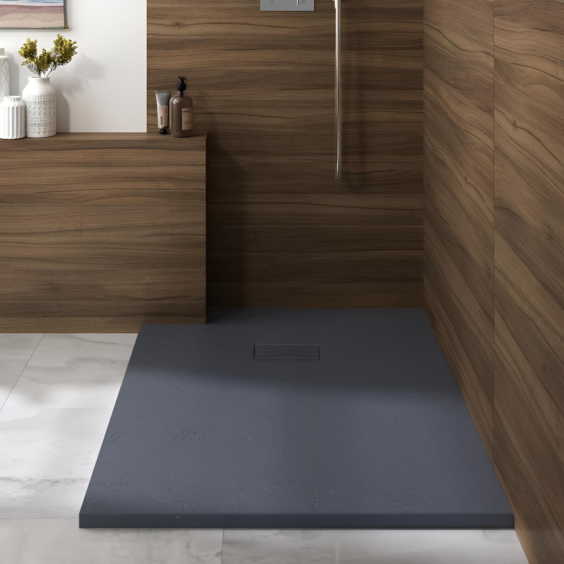Receveur de douche kinerock evo gris anthracite 140x80 cm