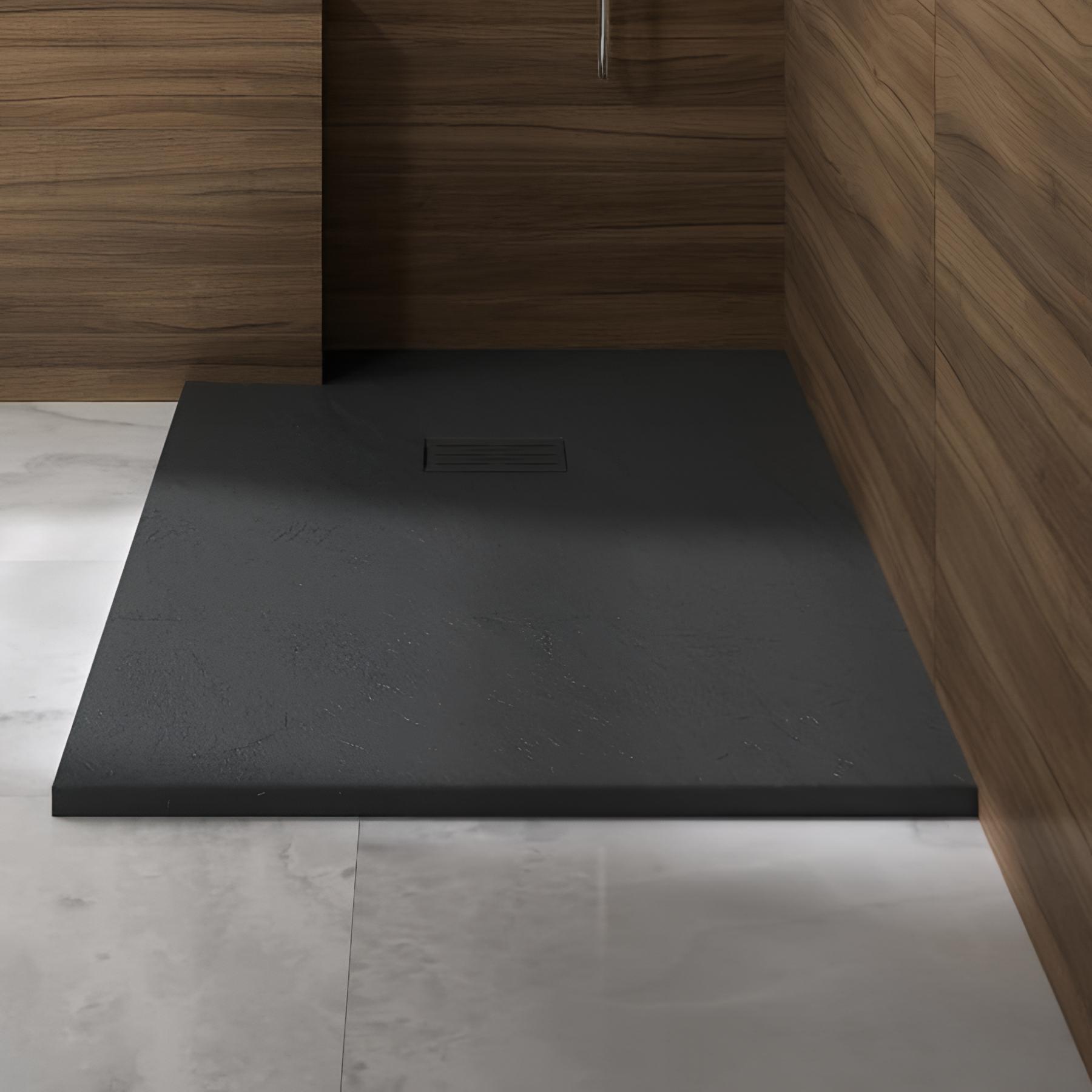 Receveur de douche kinerock evo noir 140x100 cm