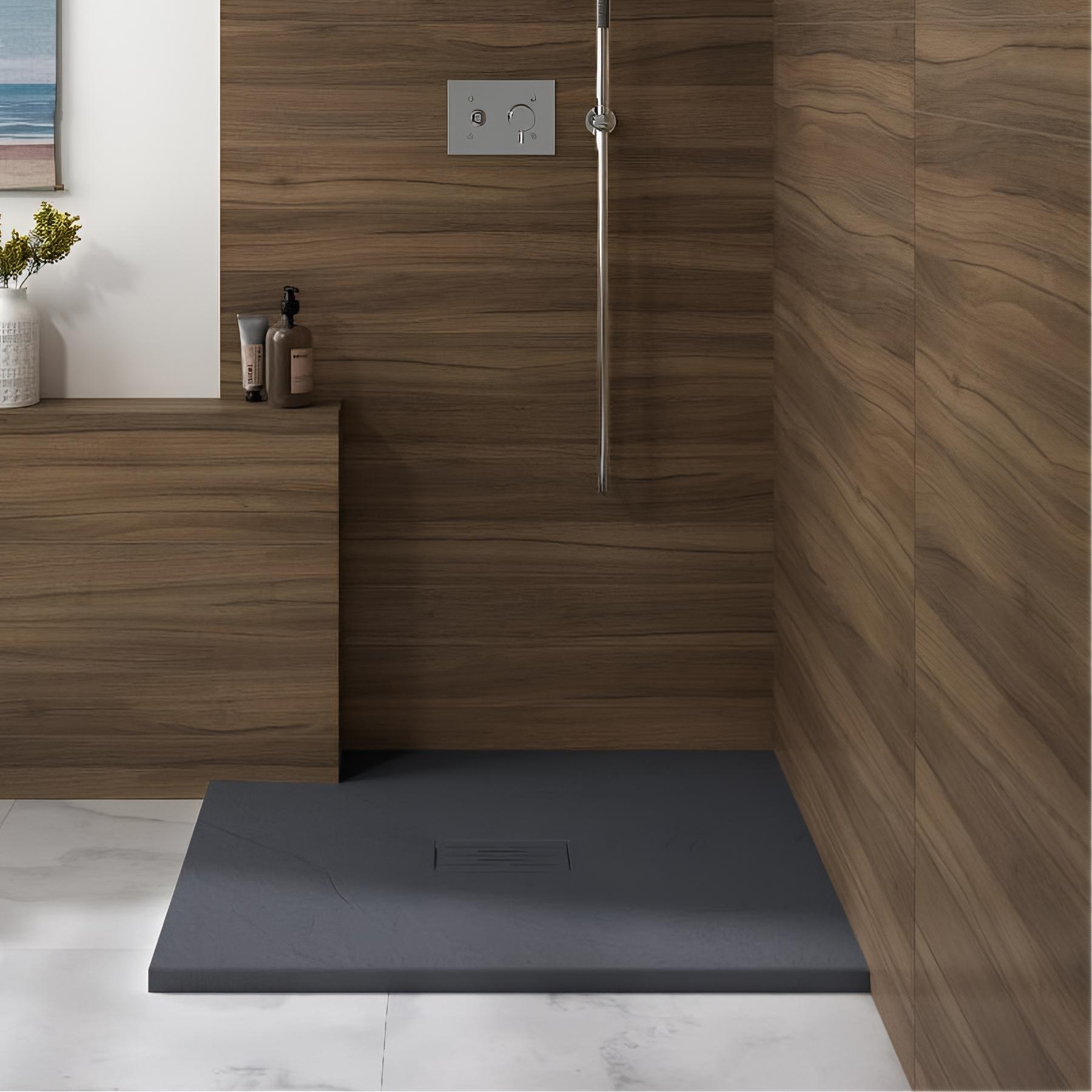 Receveur de douche kinerock evo gris anthracite 100x100 cm