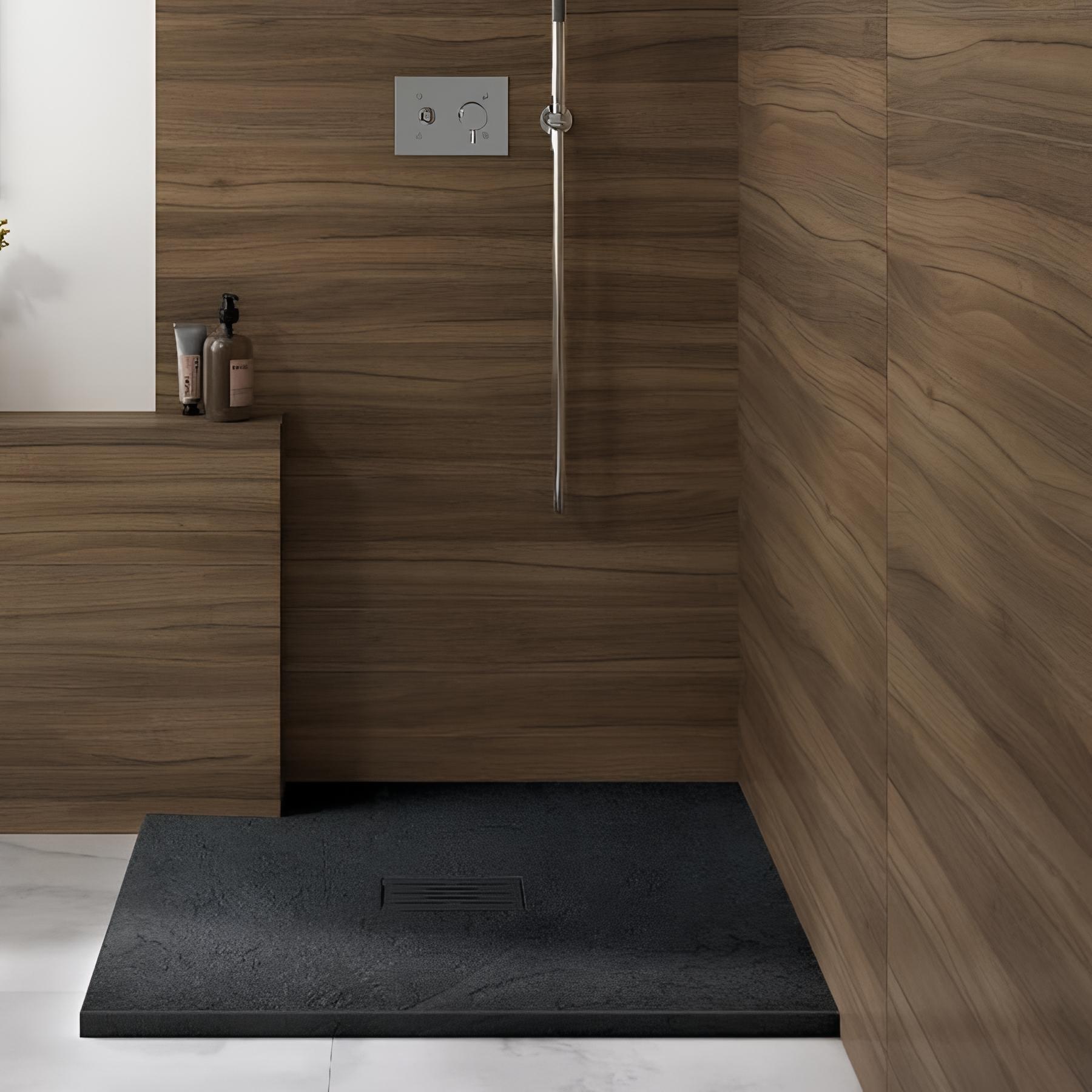 Receveur de douche kinerock evo noir 90x90 cm