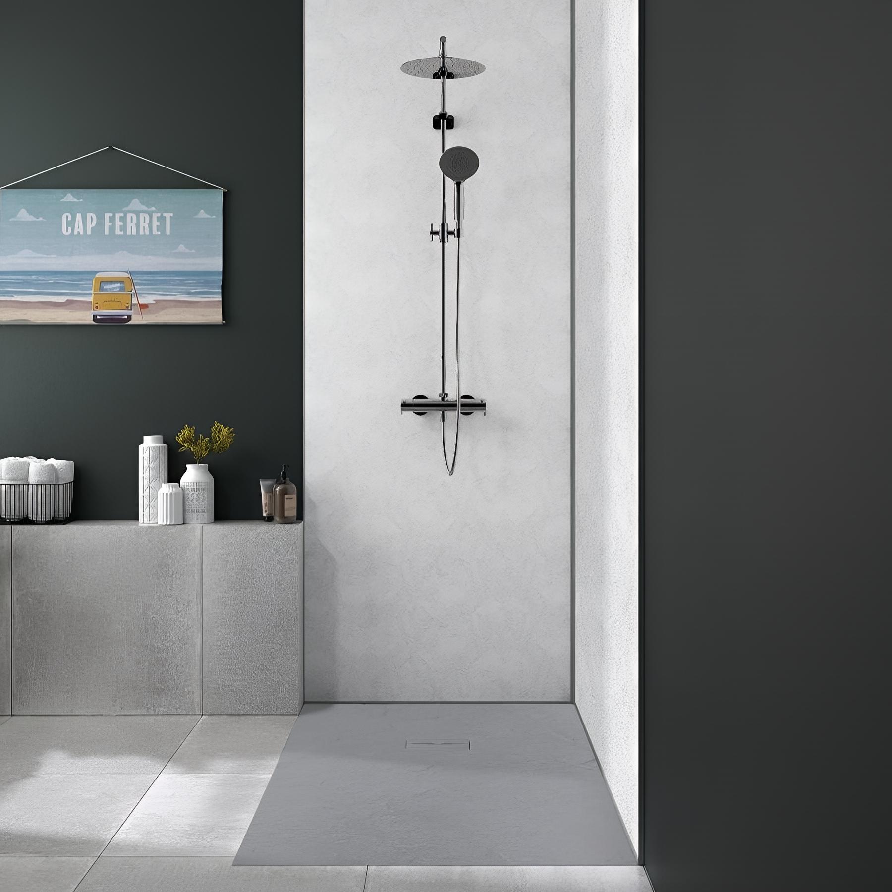 Panneau de douche kinewall design 125x202 cm taloché blanc