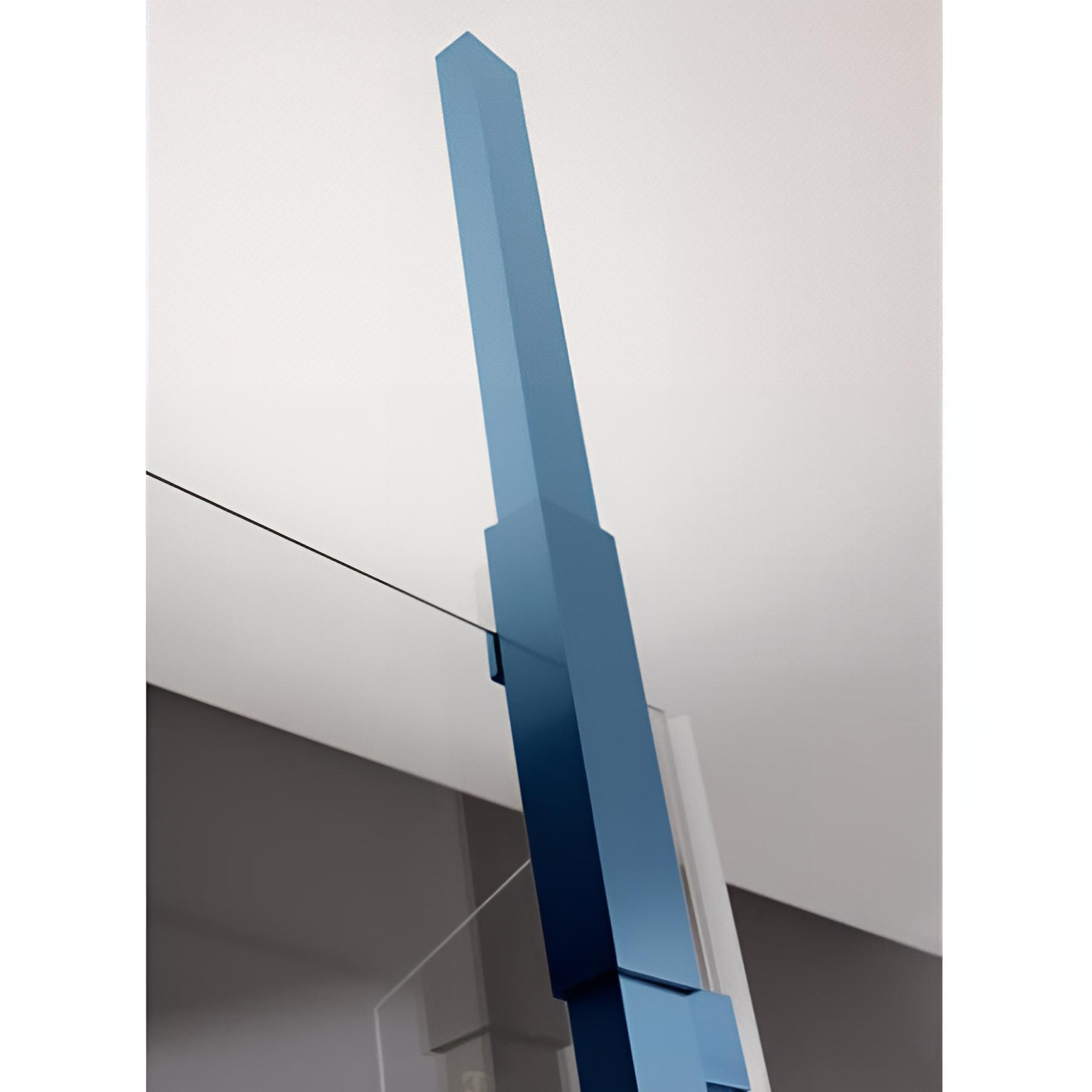 Mât sol/plafond bleu kobalt brossé