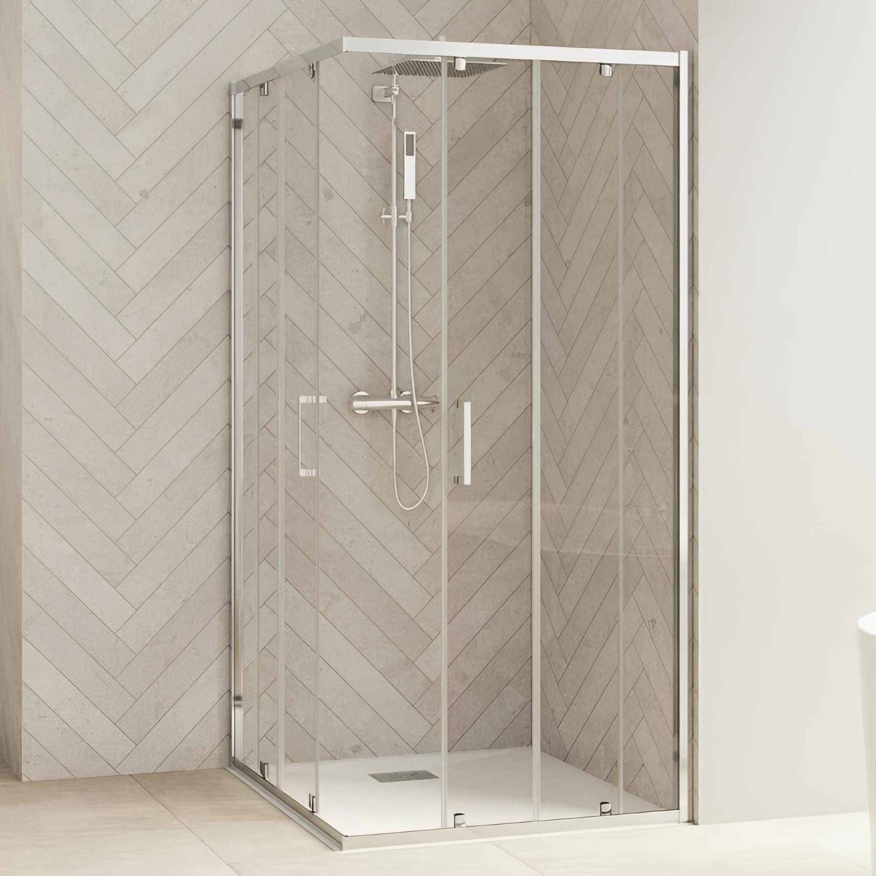 Porte de douche smart design a/c verre transparent 70 cm chromé