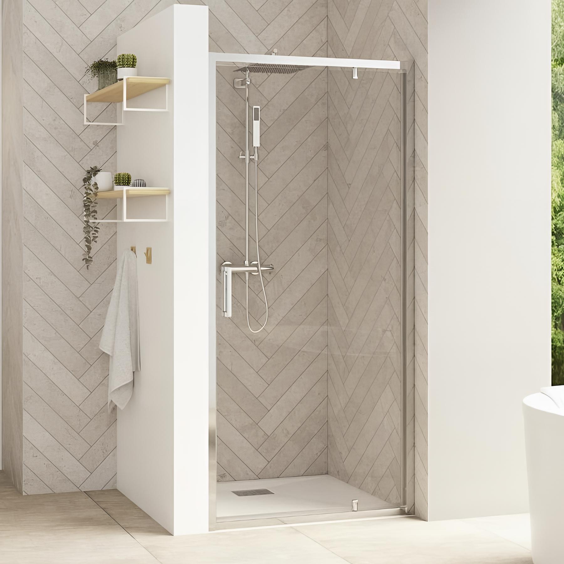 Porte de douche smart design solo s verre transparent 70 cm chromé
