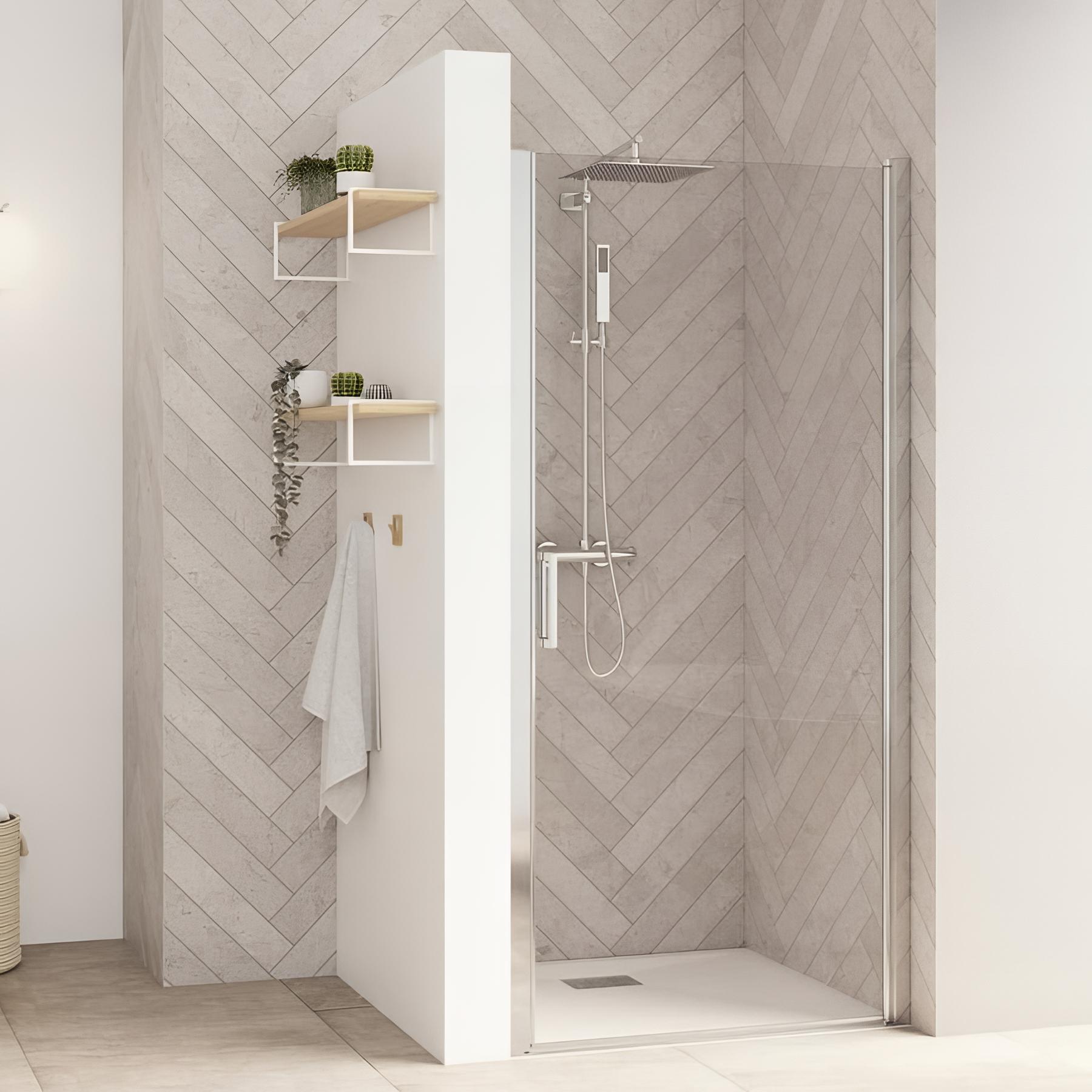 Porte de douche smart design solo p verre transparent 75 cm chromé