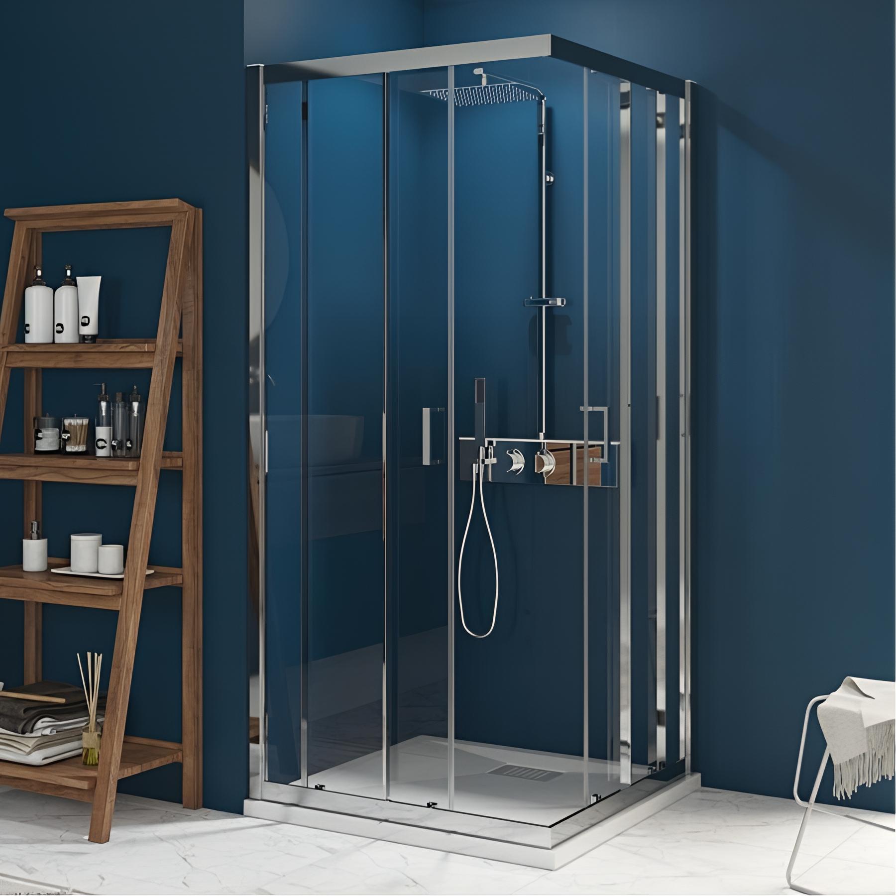 Porte de douche smart express a/c 80 cm profilé chromé