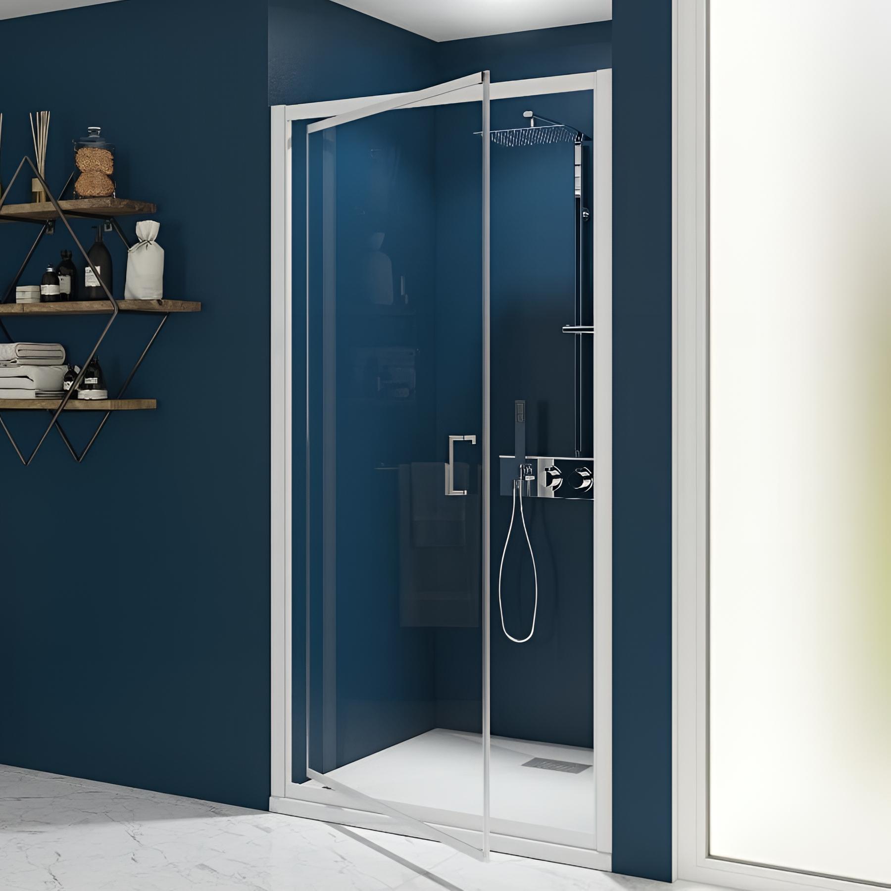 Porte de douche smart express p 70 cm profilé blanc