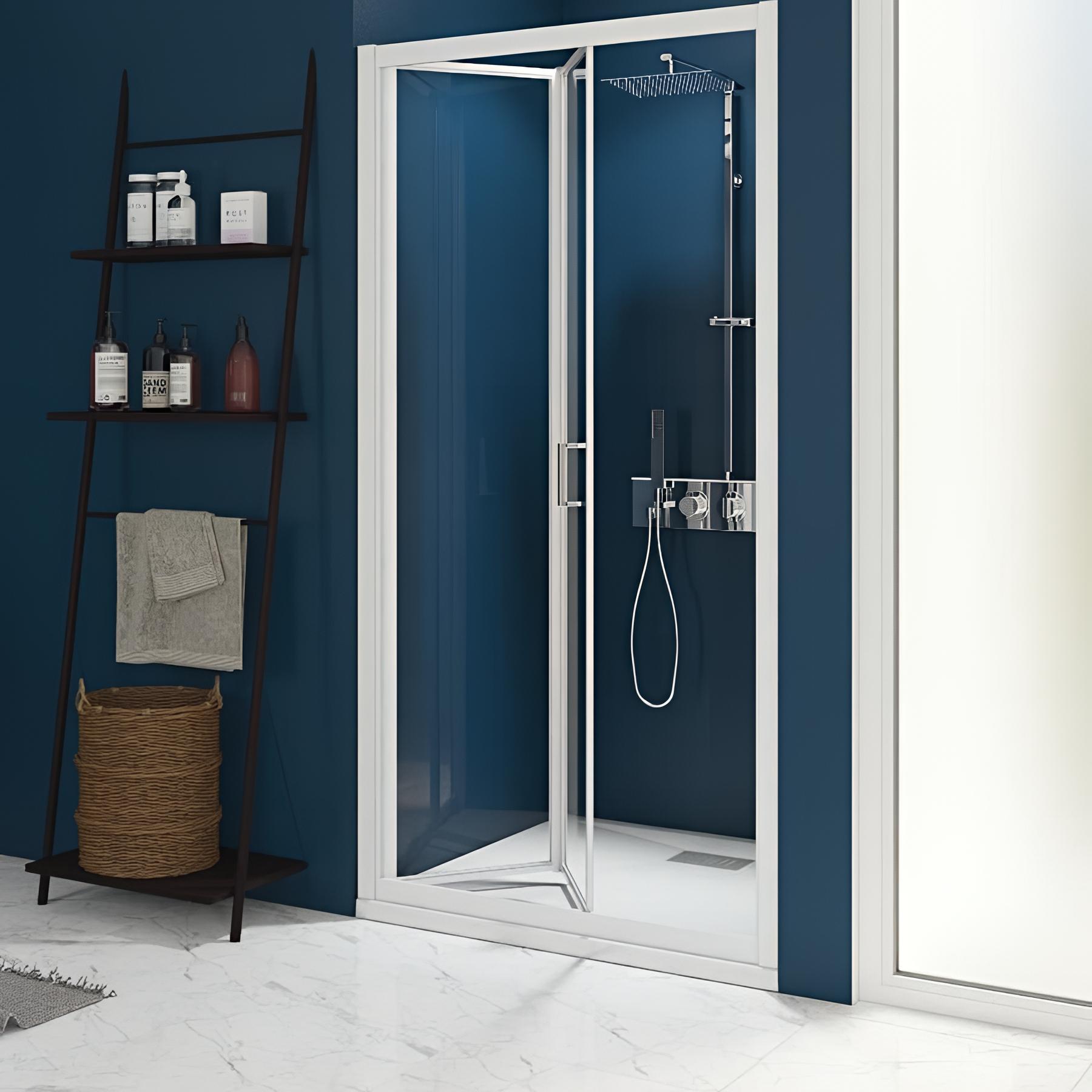 Porte de douche smart express s 120 cm profilé blanc
