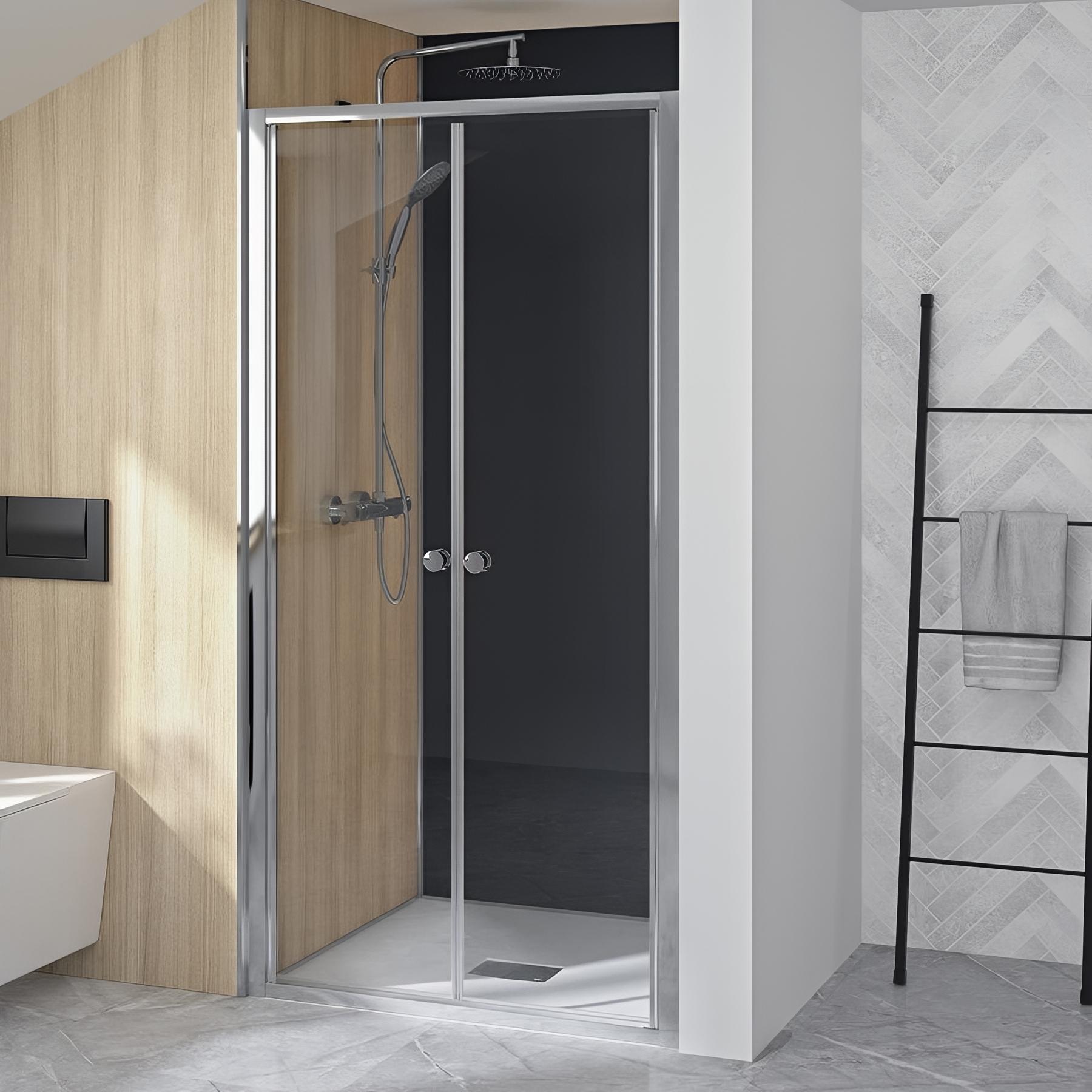 Porte de douche supra 2p 80 cm profilé chromé