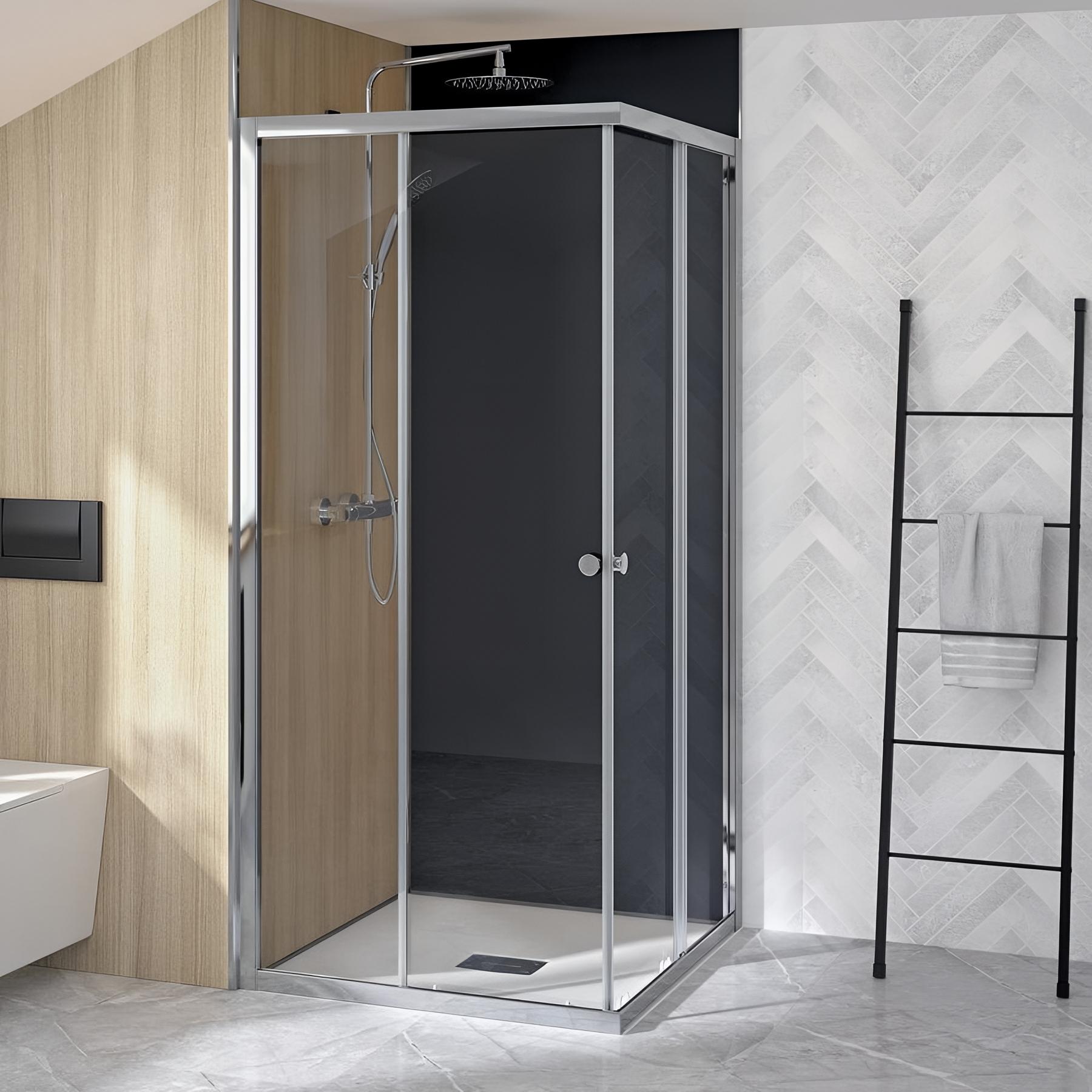 Porte de douche supra a 80 cm version droite profilé chromé