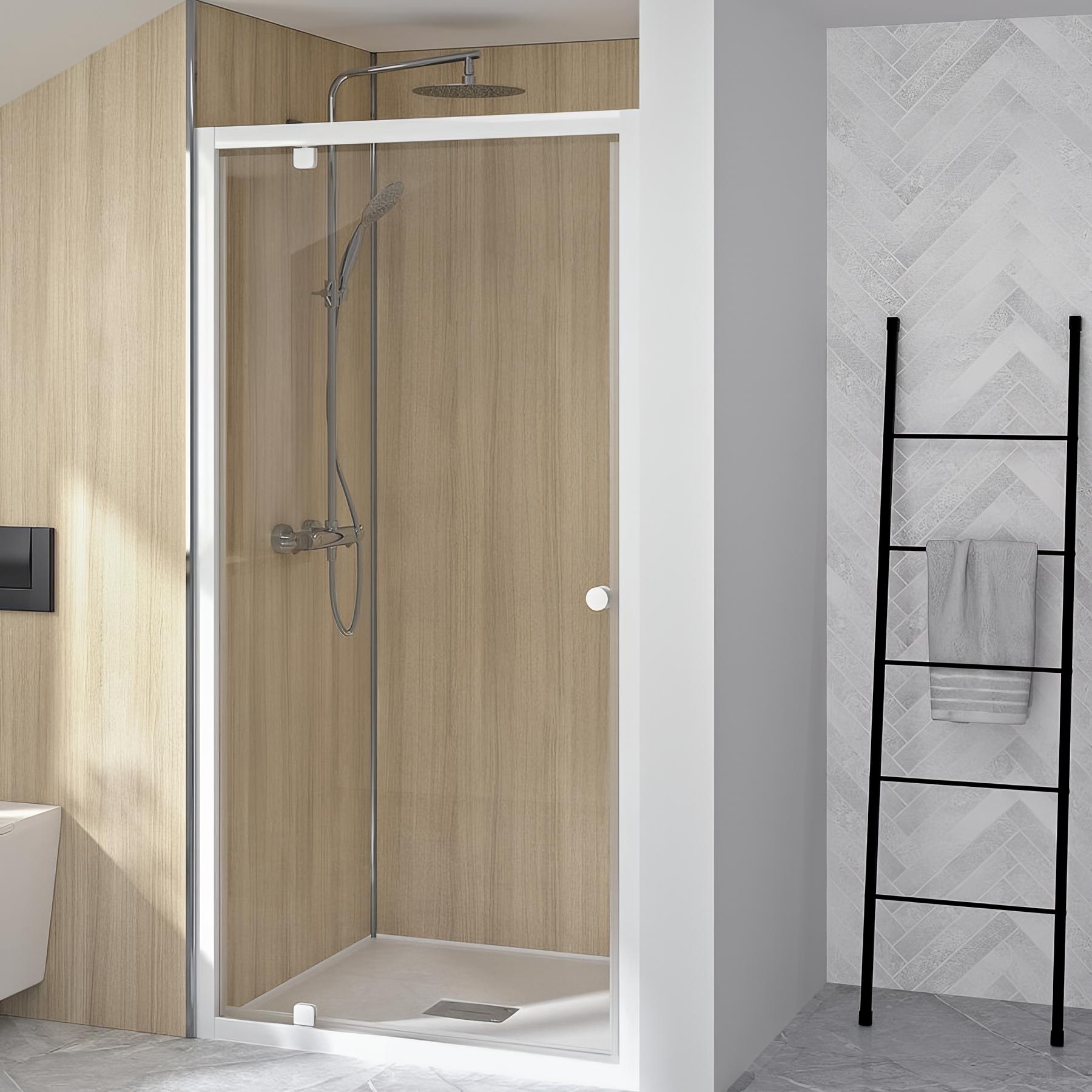 Porte de douche supra p 70 cm profilé blanc