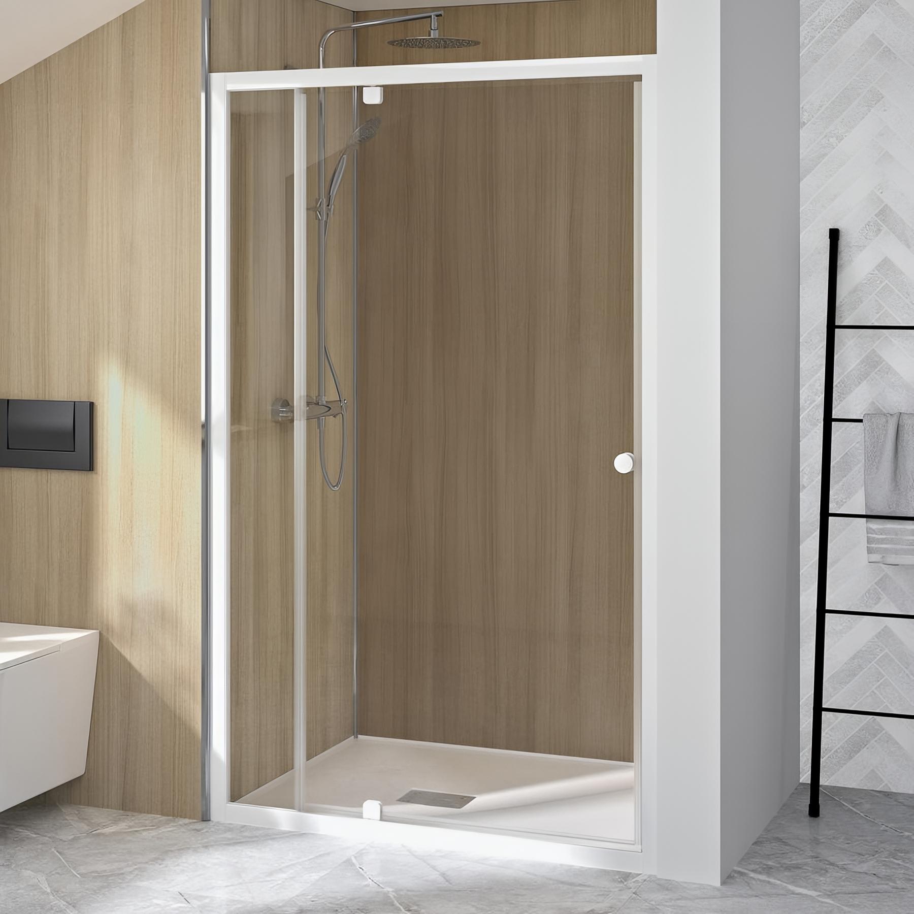 Porte de douche supra p 120 cm profilé blanc