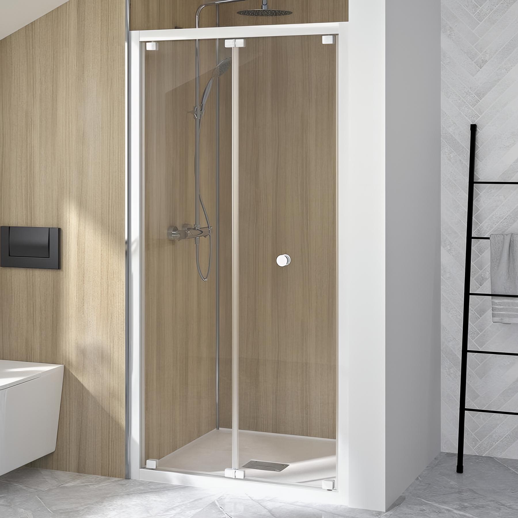 Porte de douche supra s 90 cm profilé blanc