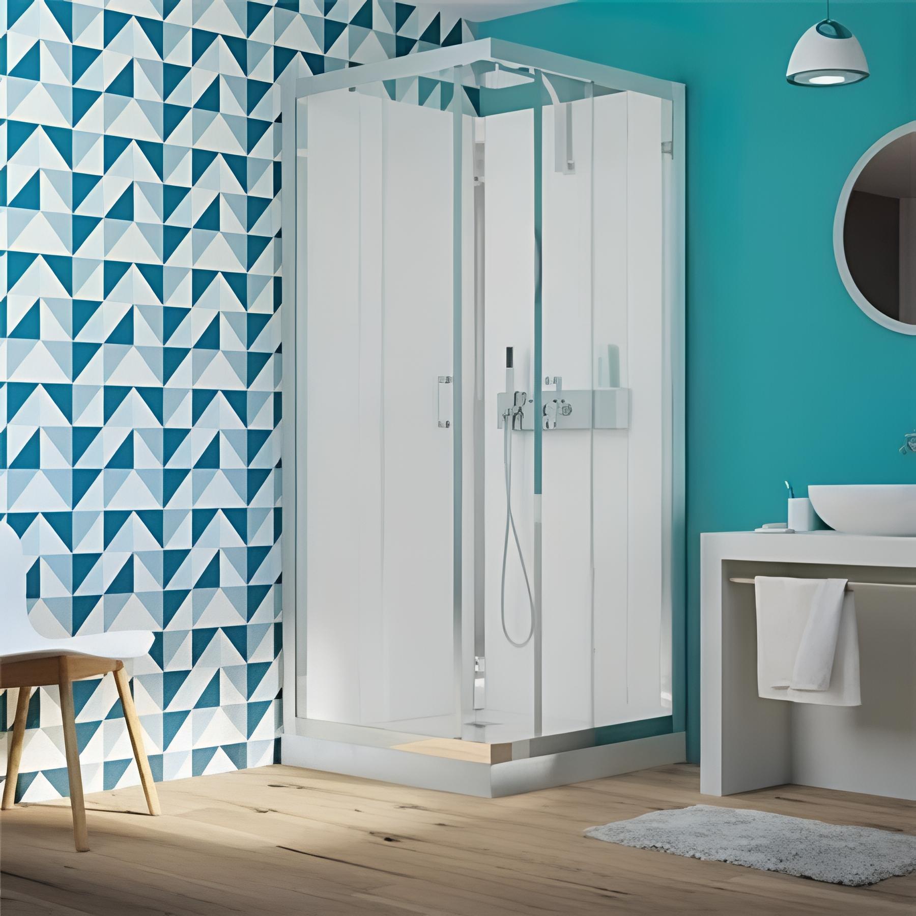 Cabine de douche eden c80 porte pivotante receveur 9 cm 80x80cm