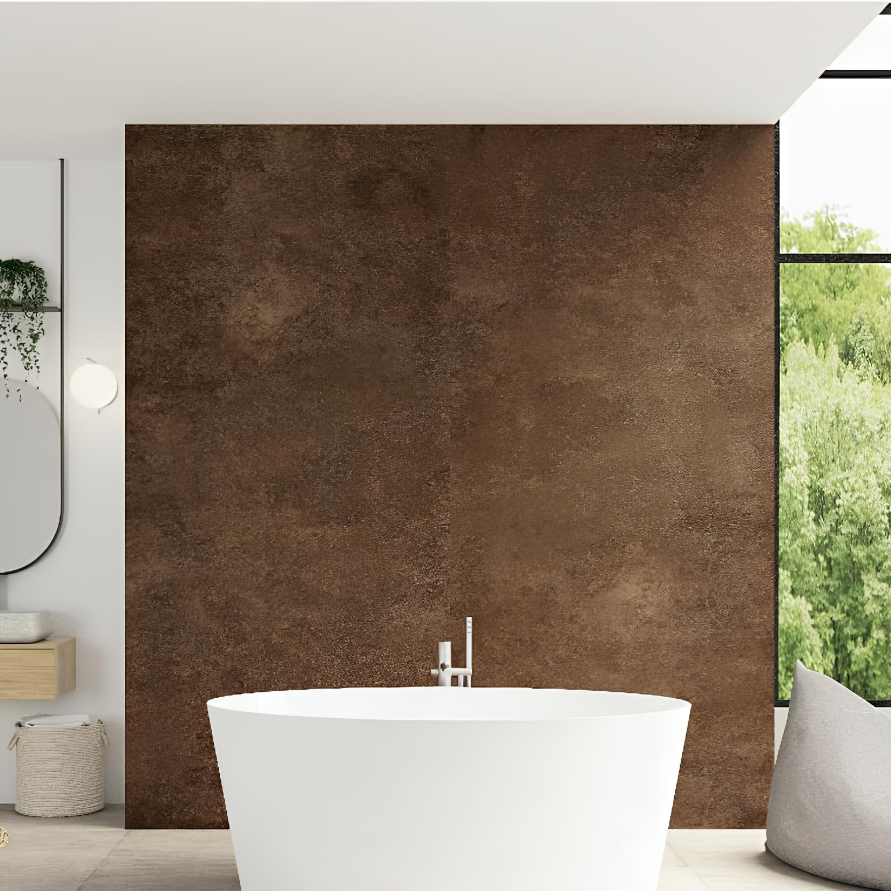 Panneau de douche kinewall design 100x202 cm acier corten