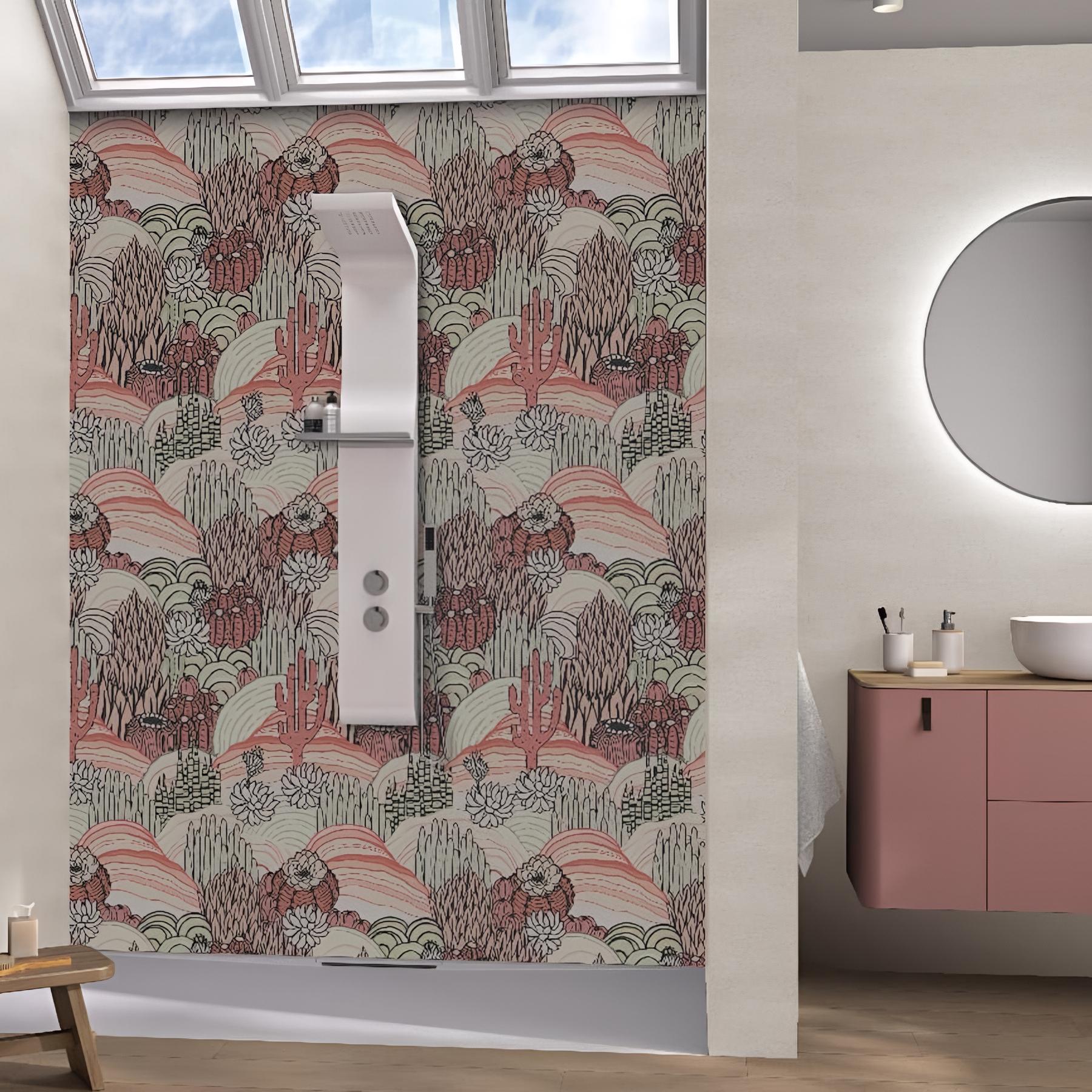 Panneau de douche kinewall design 100x202 cm cactus désert