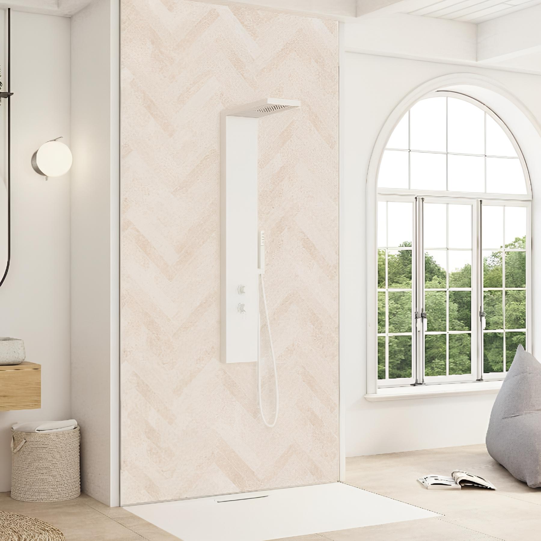 Panneau de douche kinewall design 100x202 cm chevrons