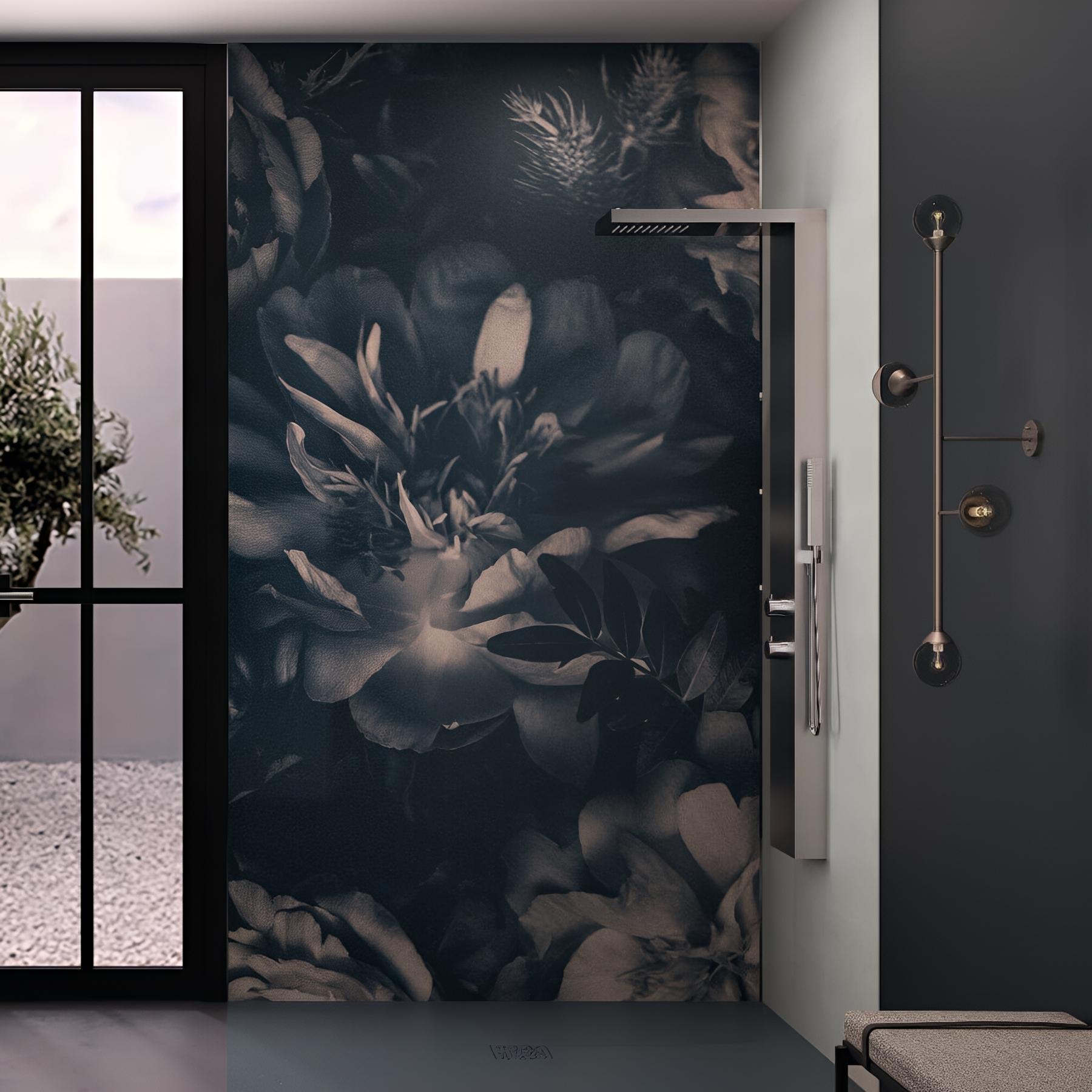 Panneau de douche kinewall design 100x202 cm floral