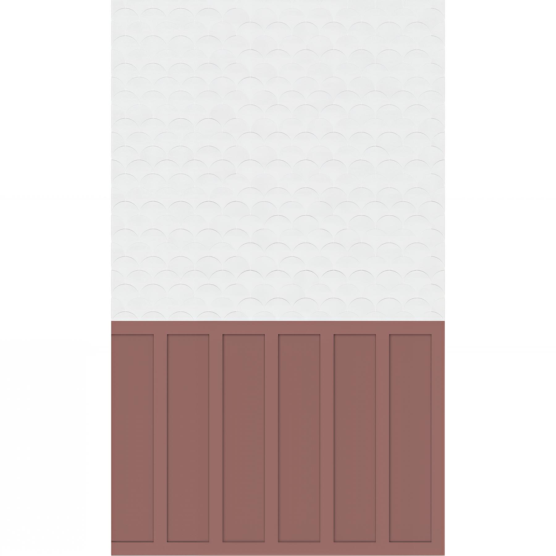 Panneau de douche kinewall design 100x202 cm mixte terracotta + écaille blanche