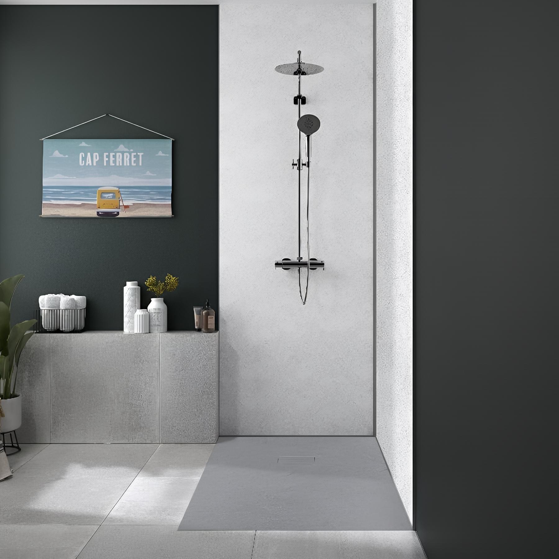 Panneau de douche kinewall design 100x202 cm taloché blanc