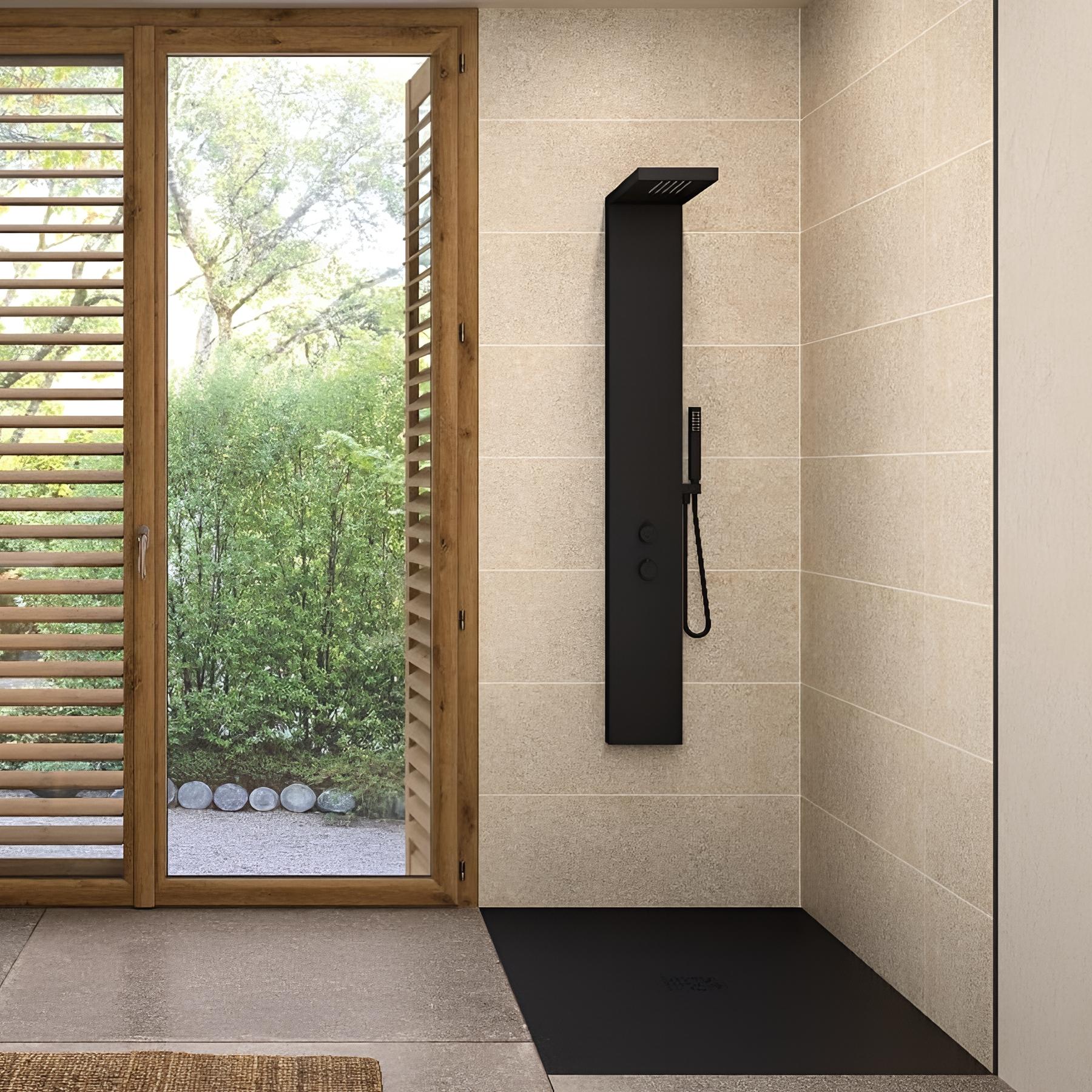 Panneau de douche kinewall design 150x250 cm travertin