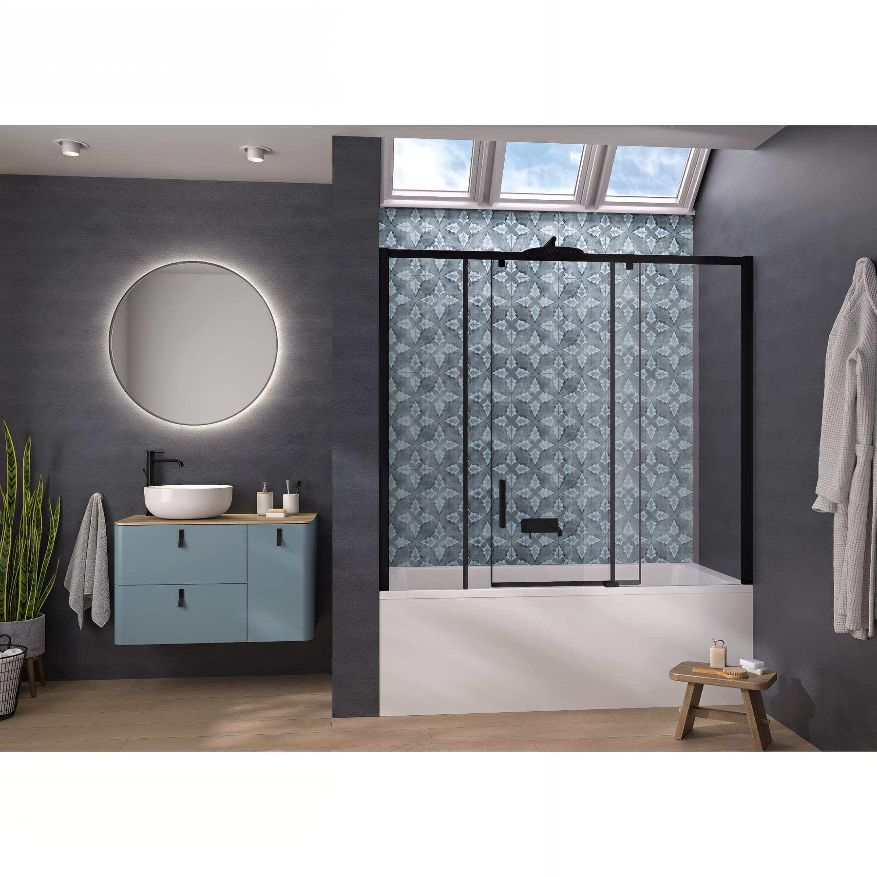 Pare-baignoire pegasus transparent 180x150 cm fixe à droite