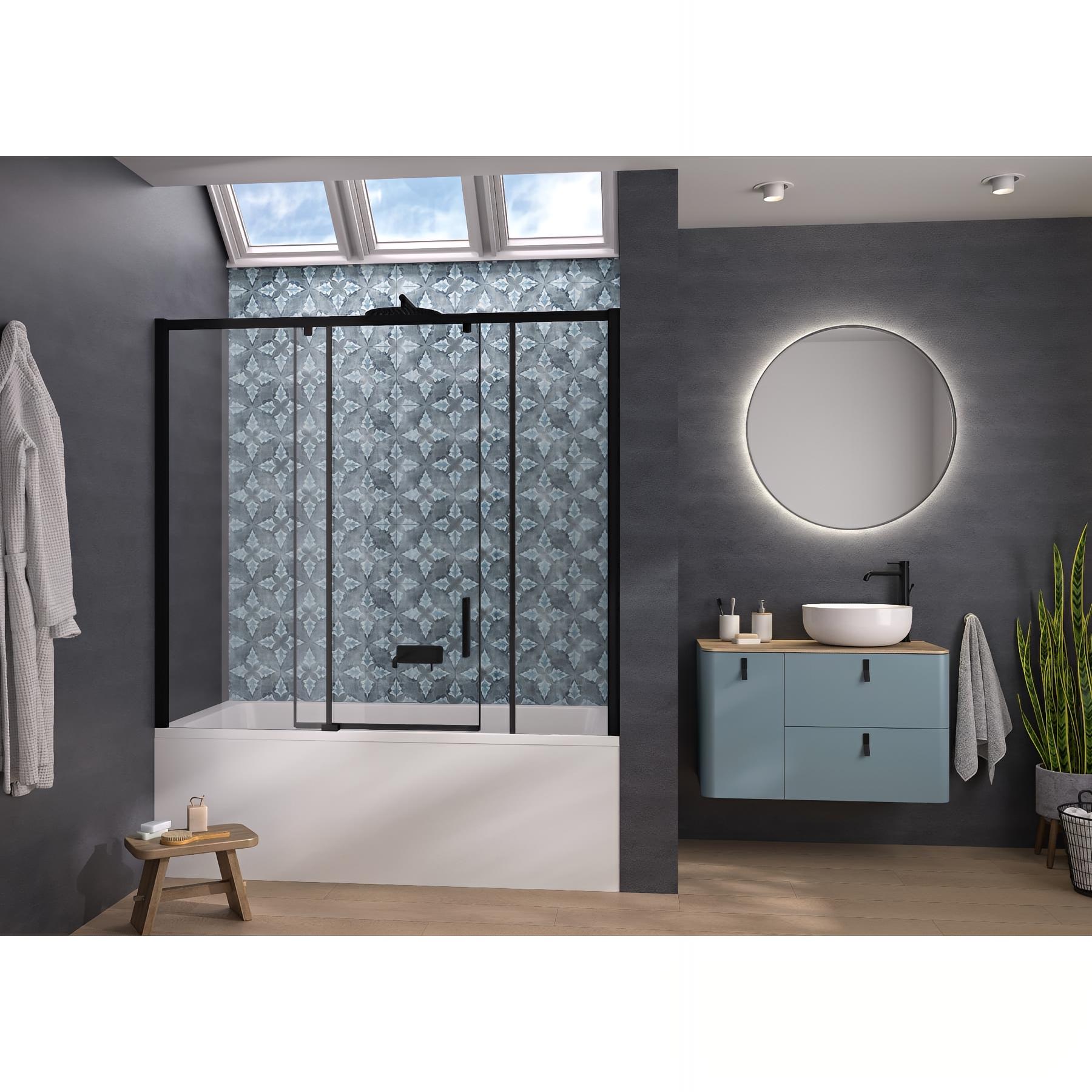 Pare-baignoire pegasus transparent 180x150 cm fixe à gauche