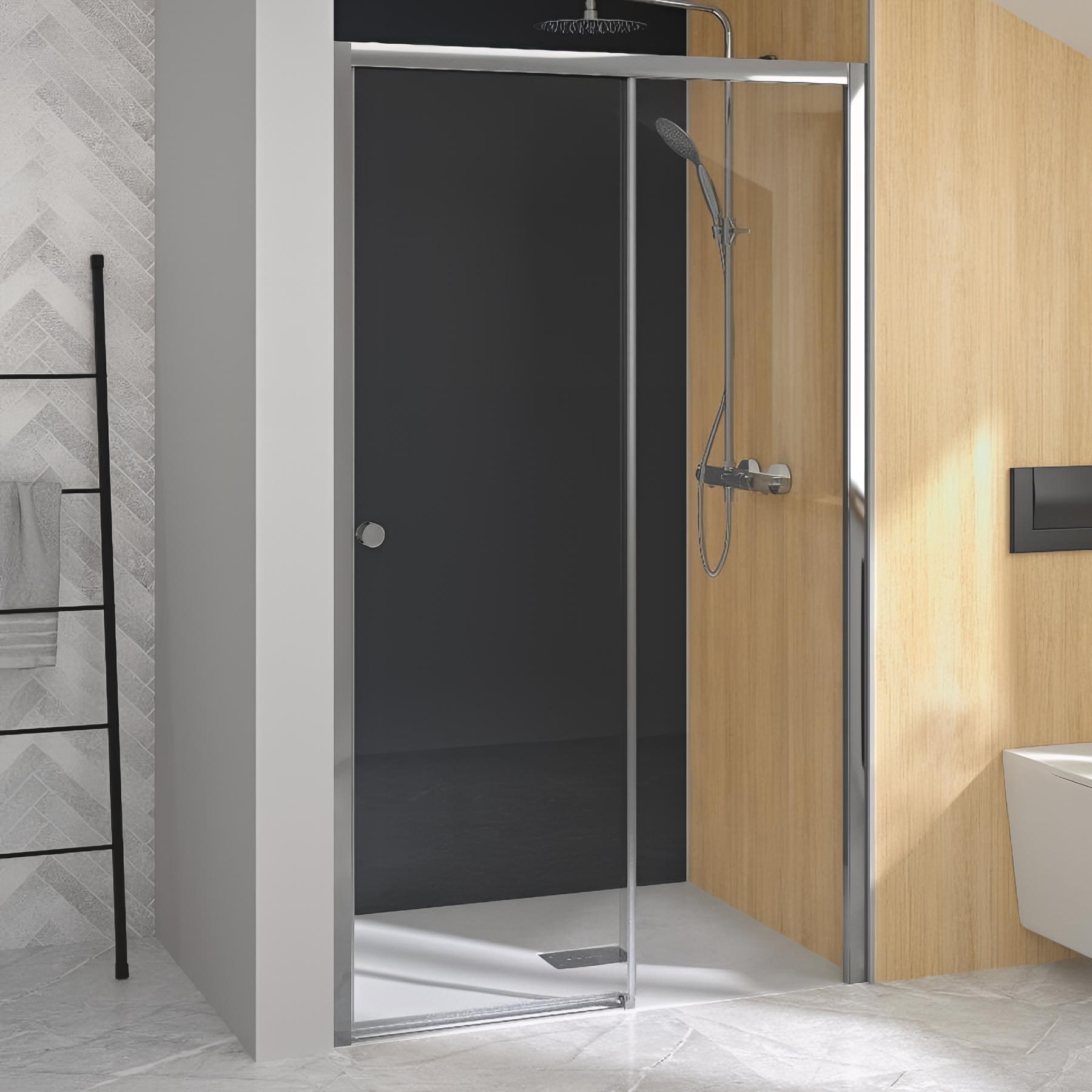 Porte de douche supra a 90 cm accès d'angle complet profilé blanc