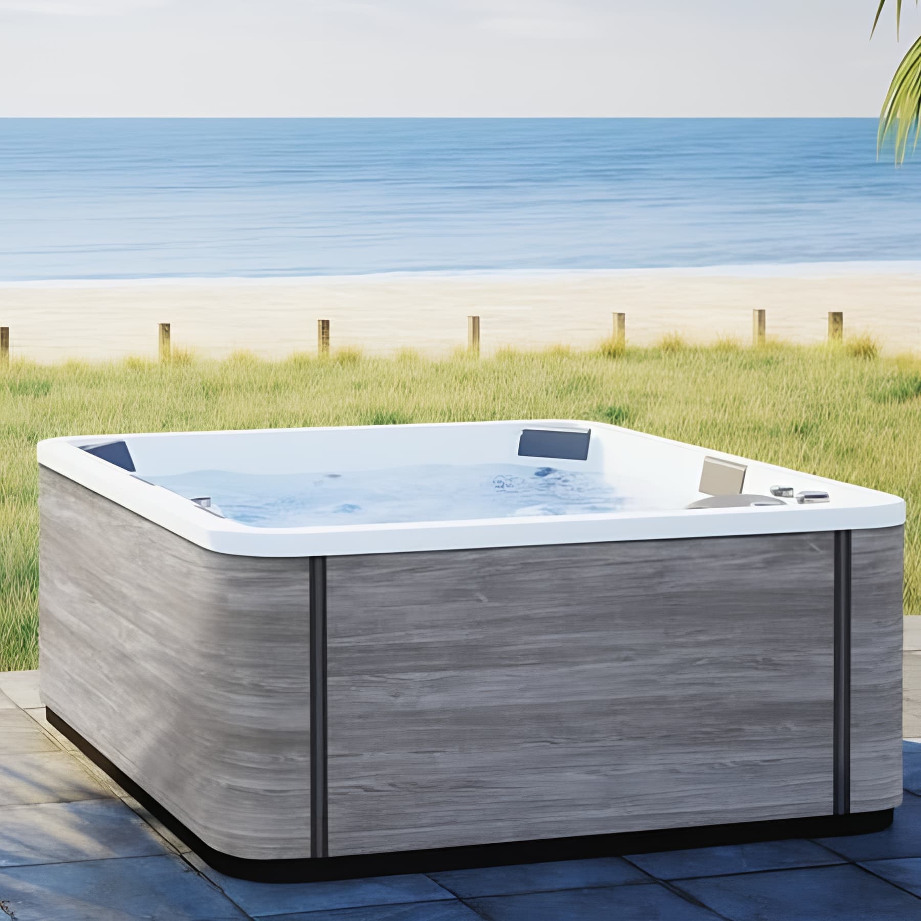 Happy spa 4, 5 places, bois foncé lumineux