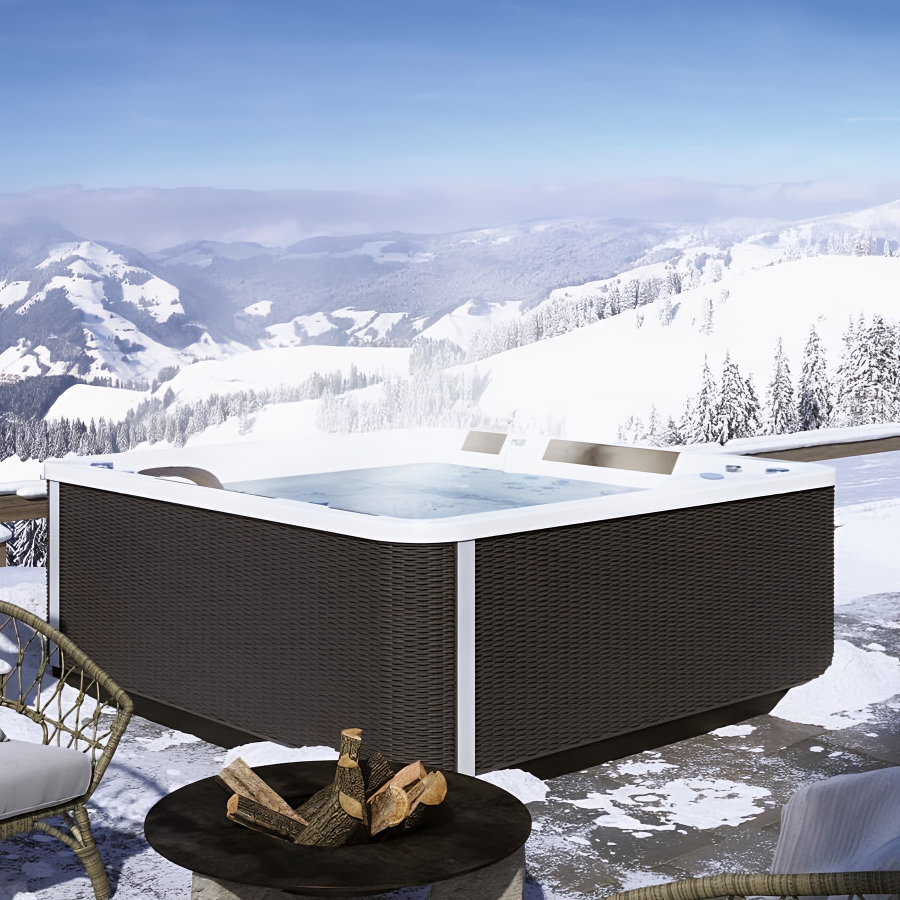 Happy spa 6, 6 places, bois foncé lumineux