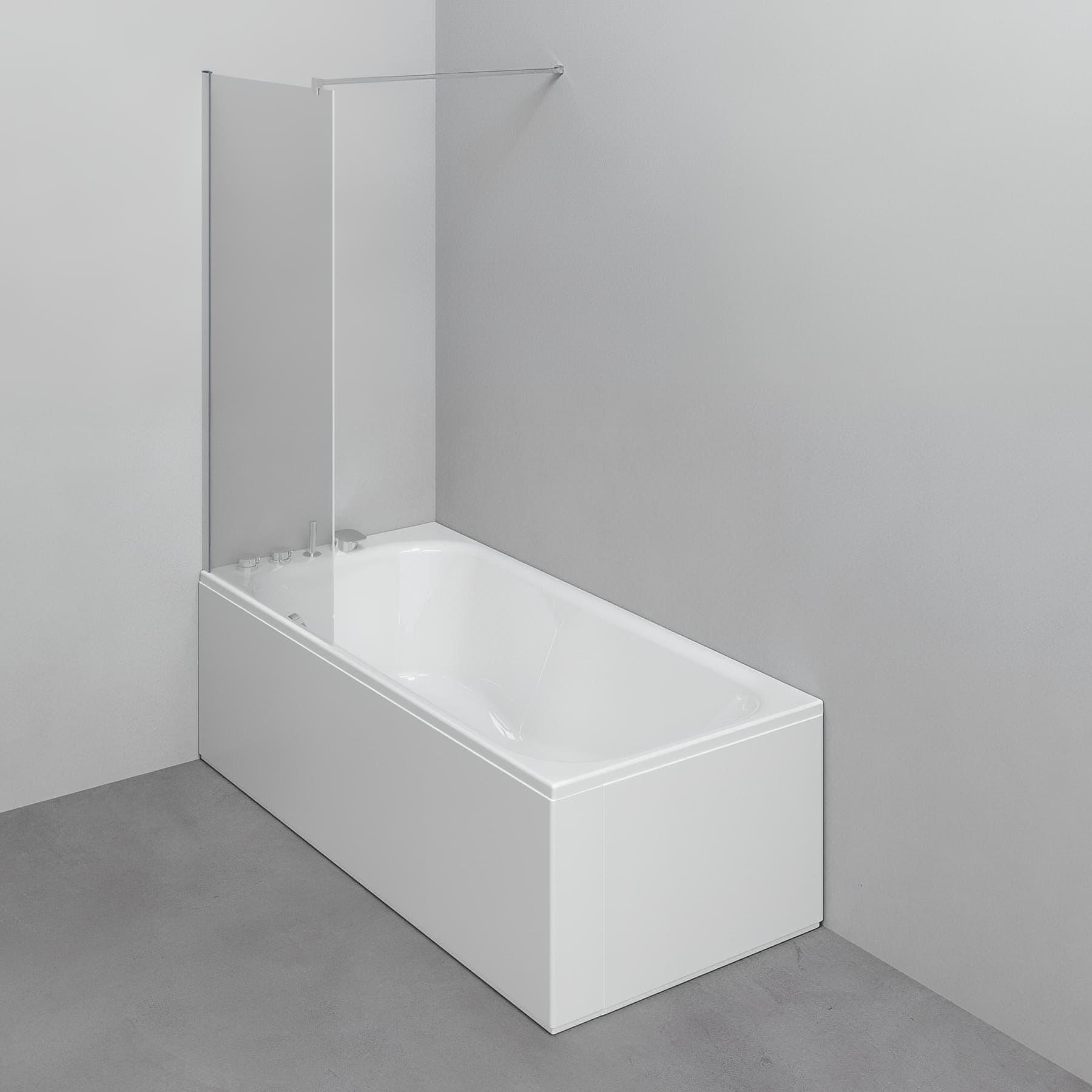 Pare-baignoire transparent 80x160 cm pour baignoire balneo