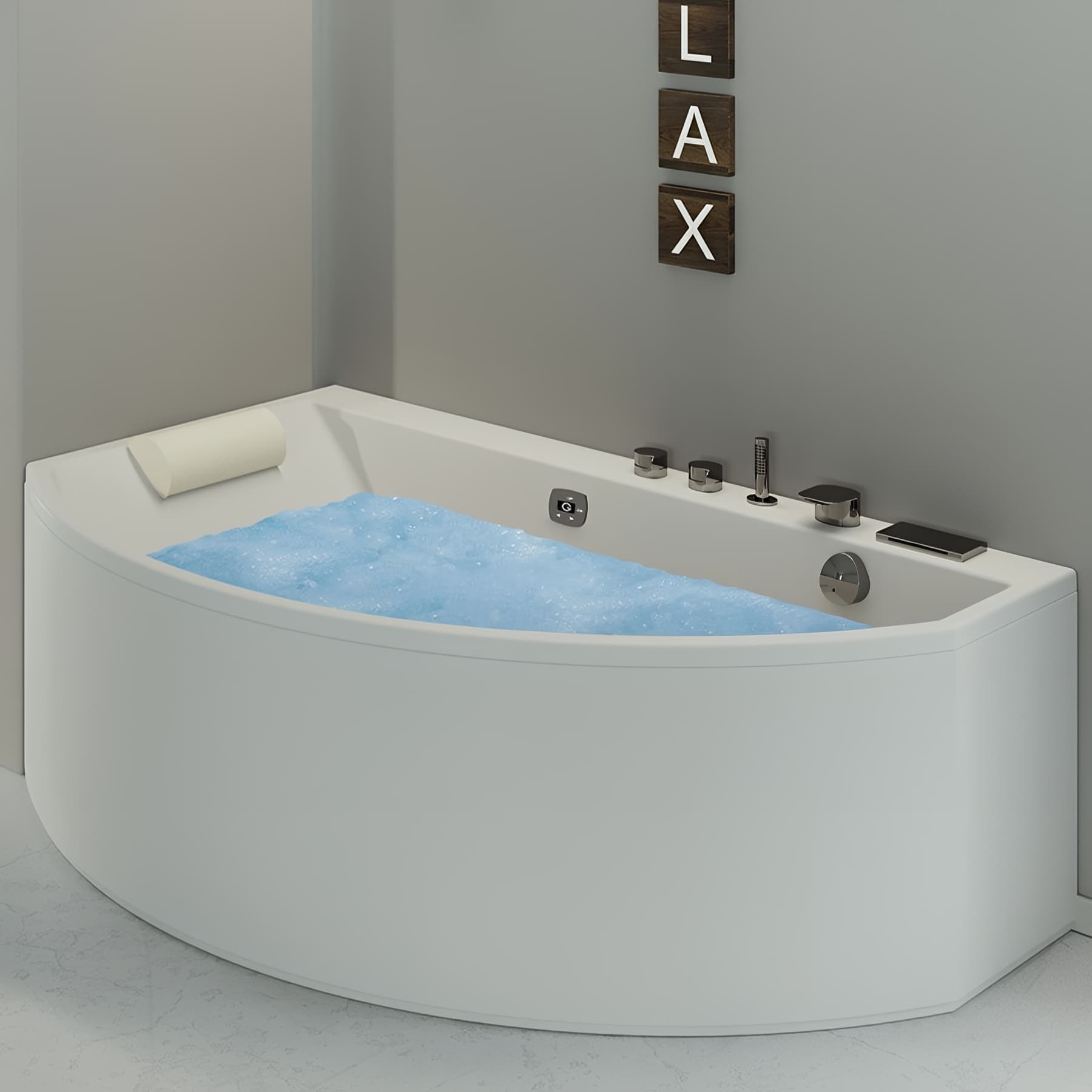 Baignoire balneo conga air hôtel 160x90 cm, tête à droite