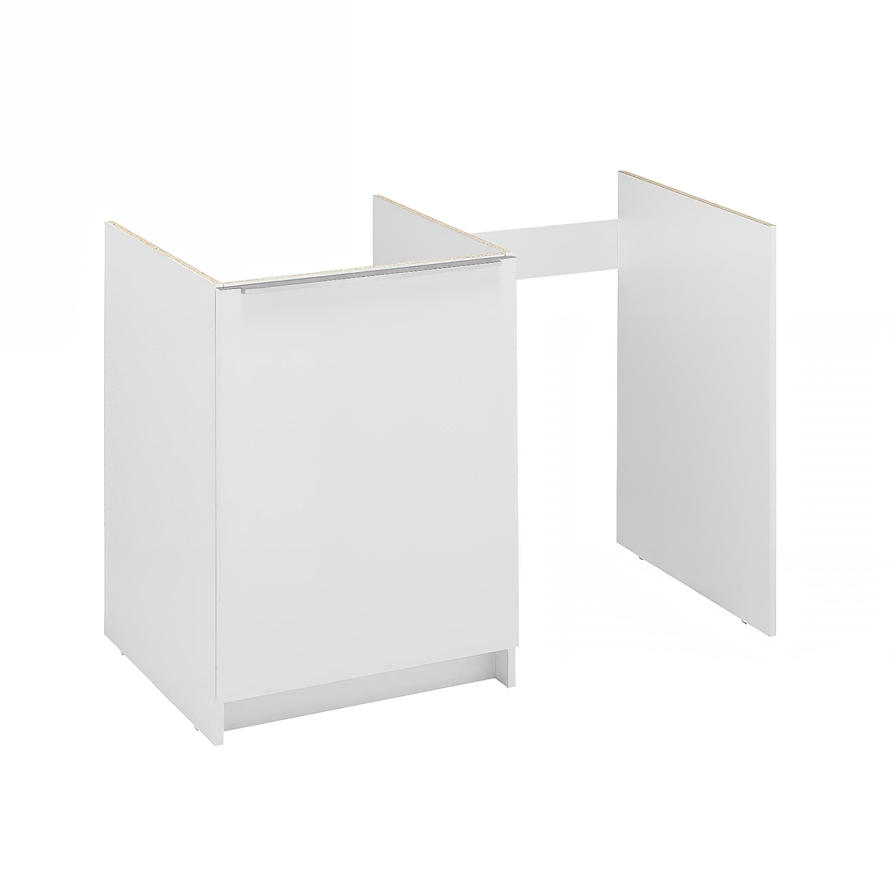 Meuble bas CLASSIK en mélaminé blanc hydro. 16mm,1 porte pour cuisinette 120 cm