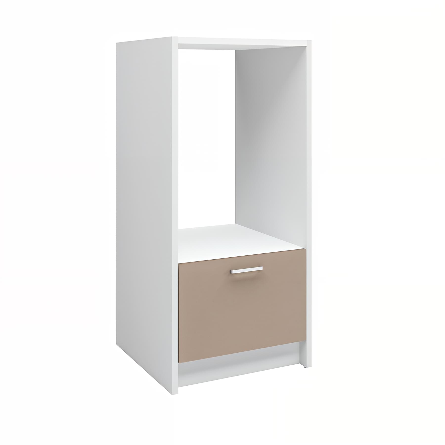 Meuble bas ONELIA 60 cm pour réfrig mélaminé 25mm ARGILE, 1 caisson 1 tiroir