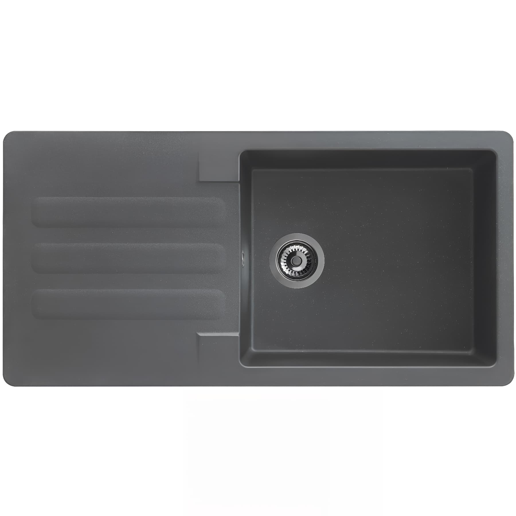 Evier à encastrer VOGUA en résine SMC gris béton, 1 grand bac, L100cm