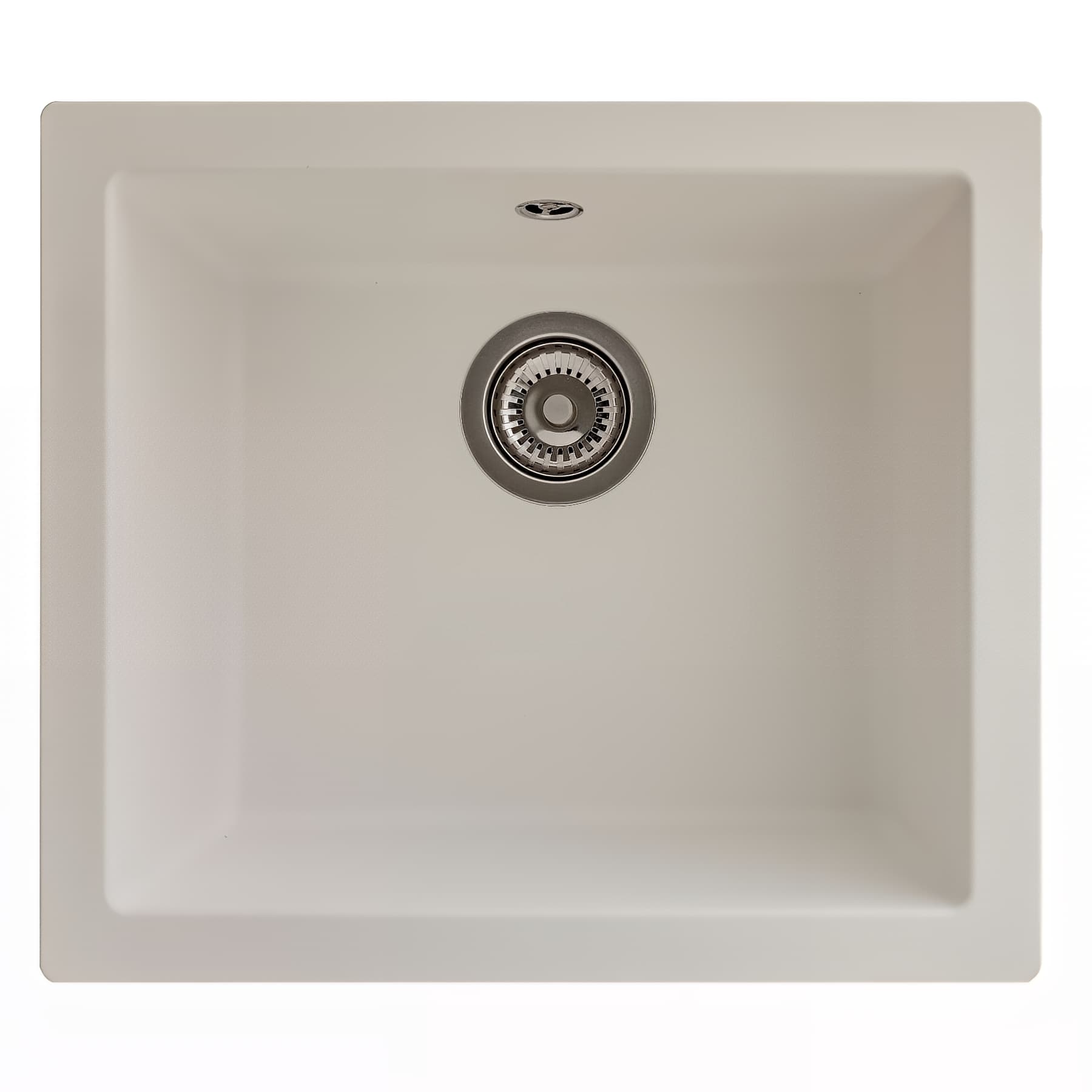 Evier à encastrer EVO en résine SMC blanc uni, 1 cuve, sans égouttoir, L50cm