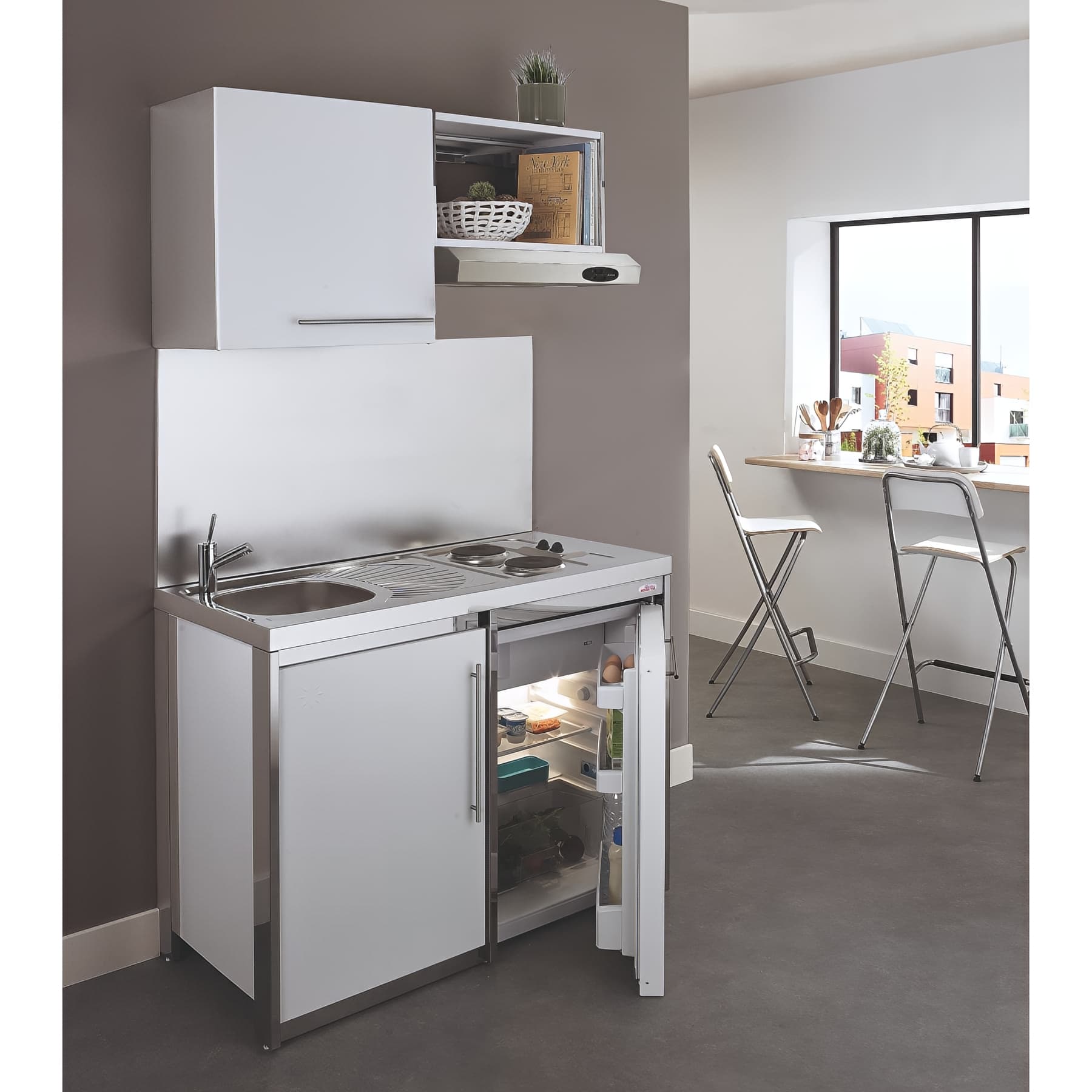 Meuble haut niche Métalline GLACIER 60 cm